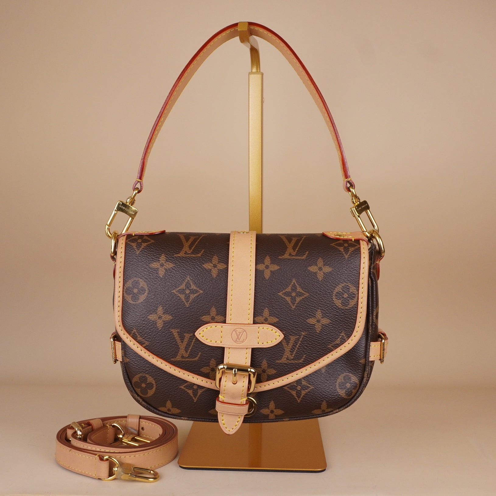 PRE-OWNED LV Monogram Canvas Saumur BB Shoulder Bag
