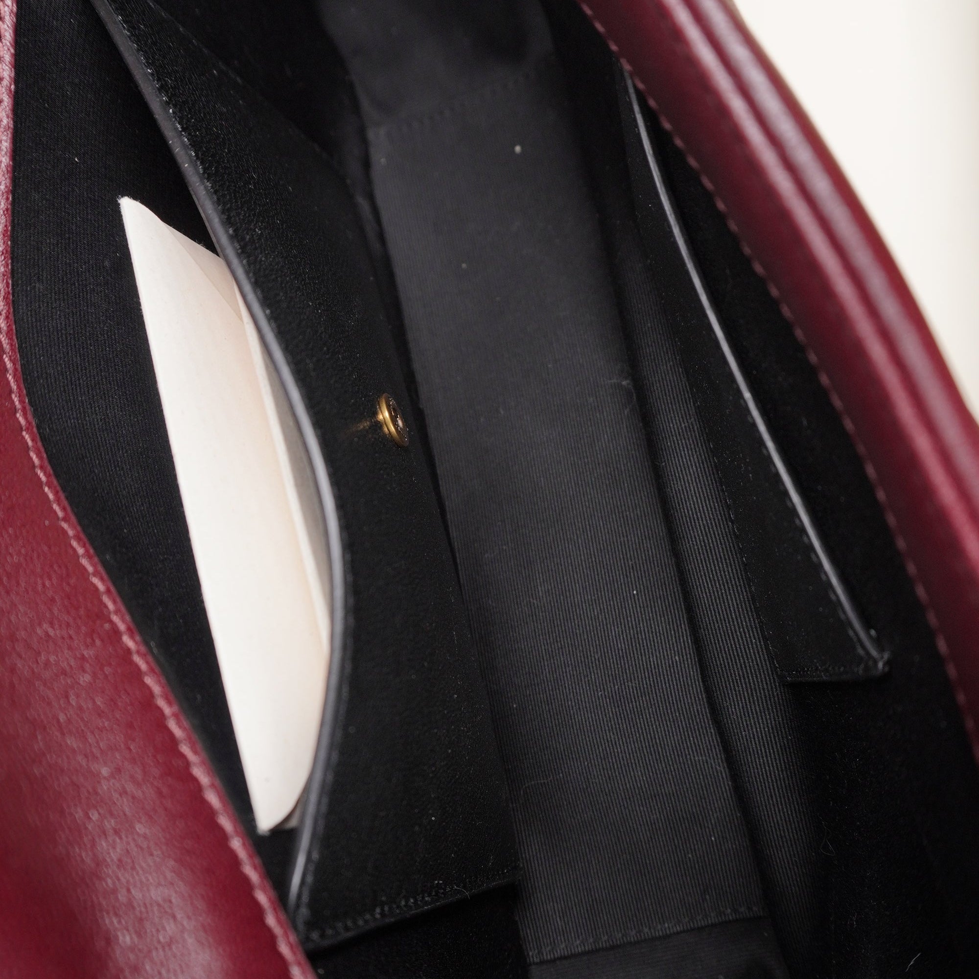 PRE-OWNED YSL Loulou Small Burgundy Lambskin Shoulder Bag