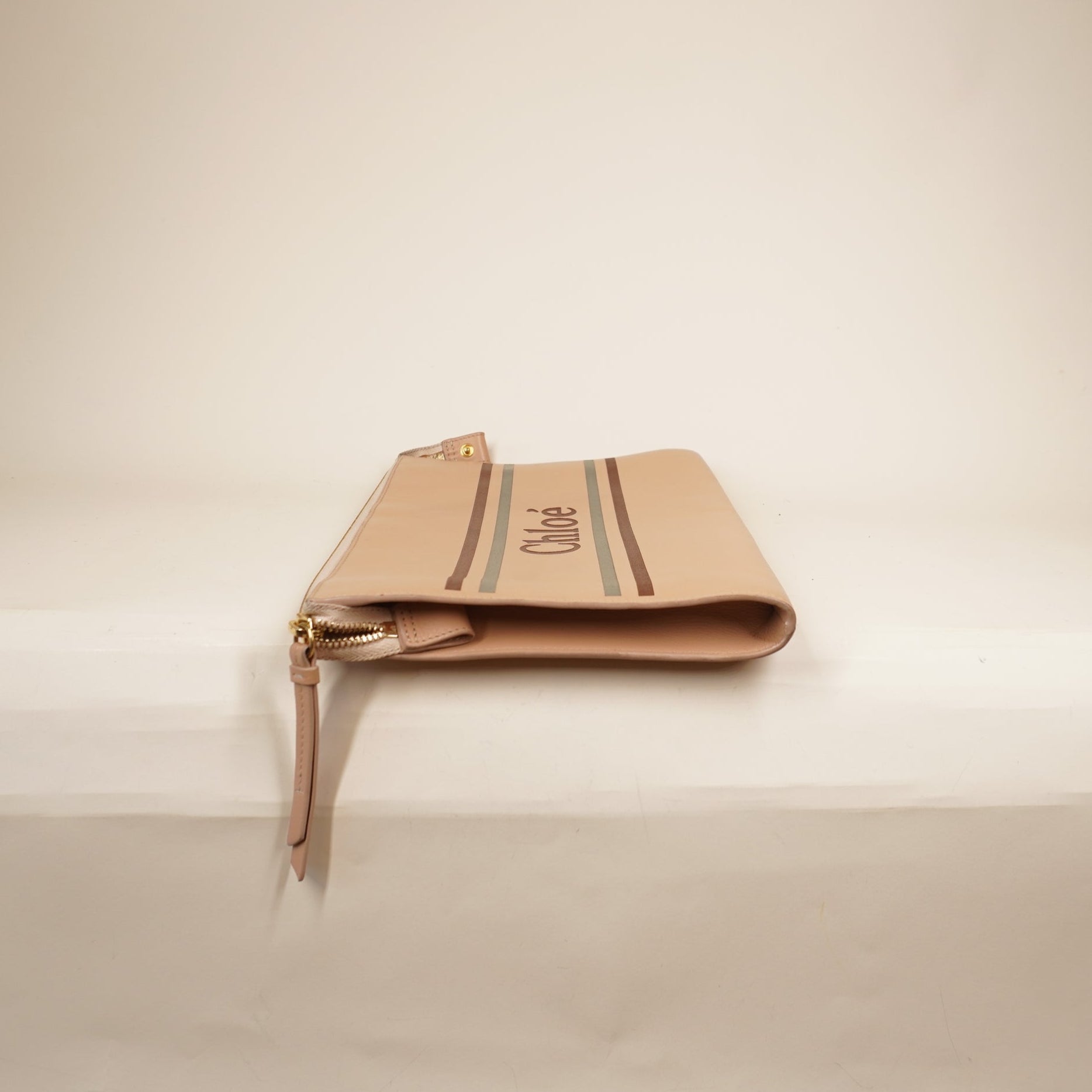 PRE-OWNED Logo Vick Pouch Leather Large