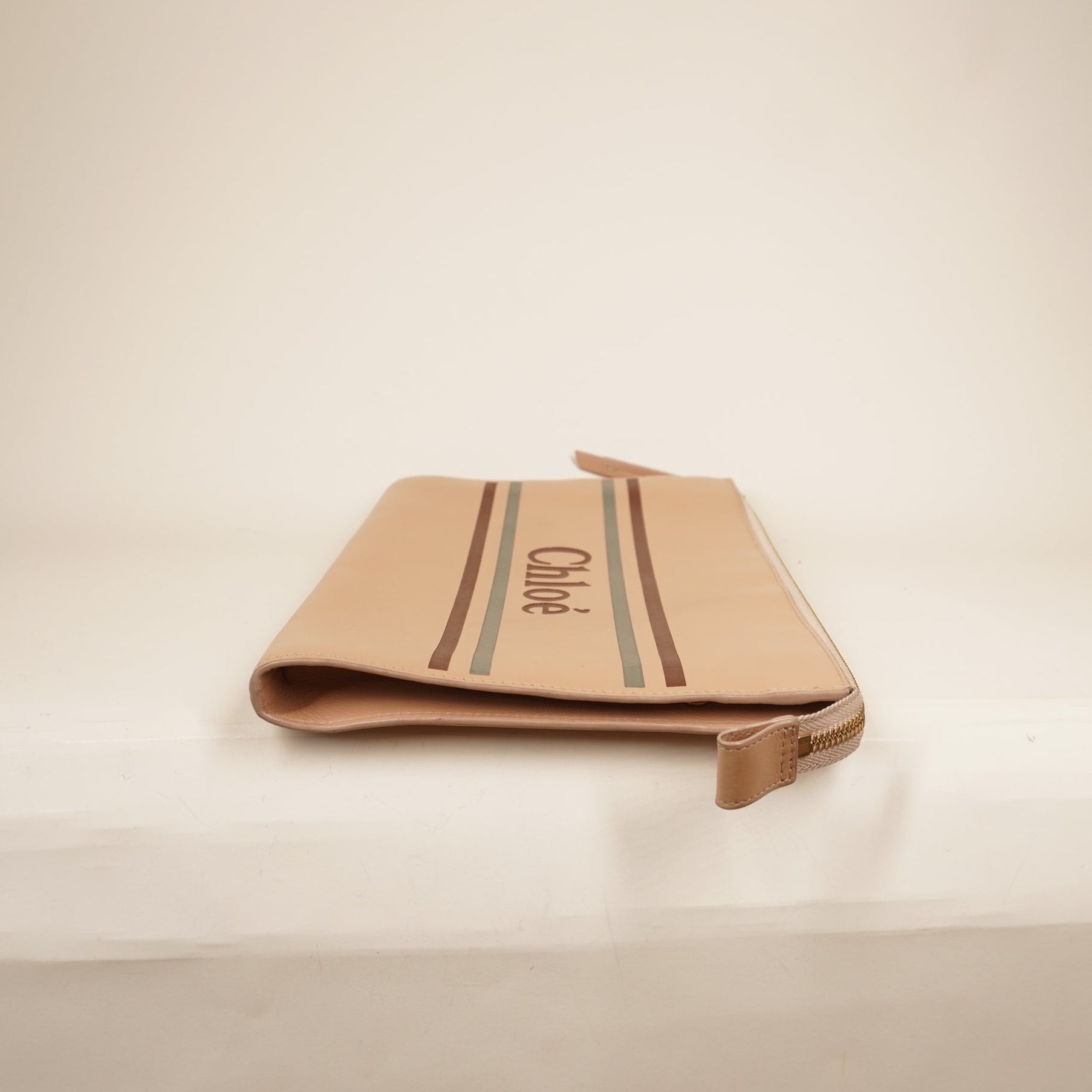 PRE-OWNED Logo Vick Pouch Leather Large