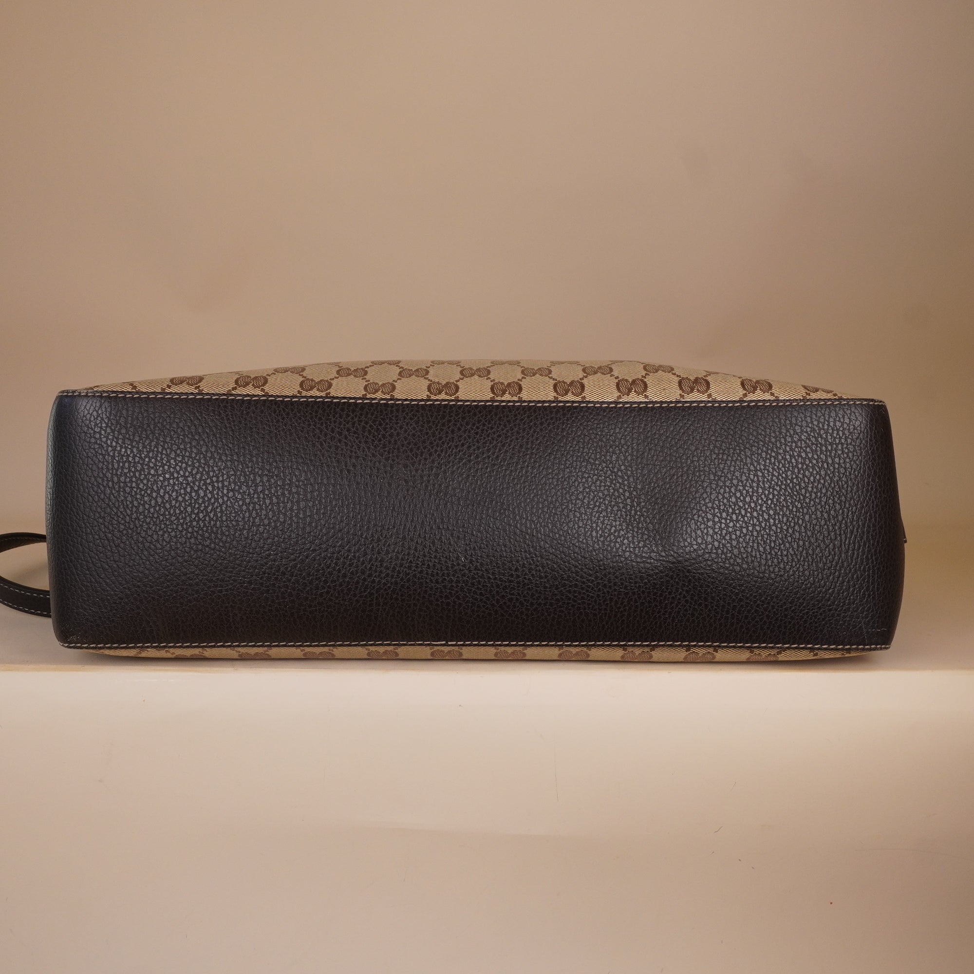 PRE-OWNED GG Crystal Monogram Tote Brown