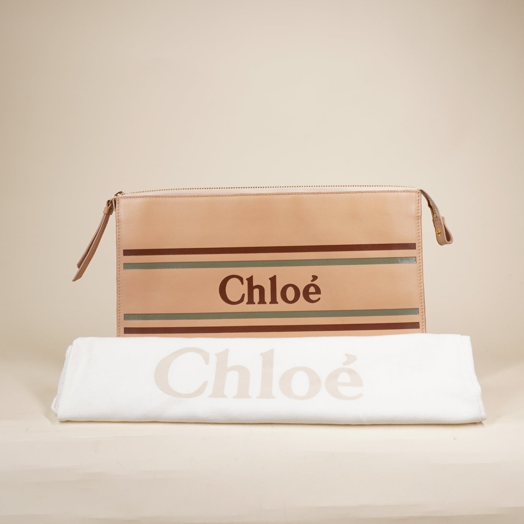 PRE-OWNED Logo Vick Pouch Leather Large