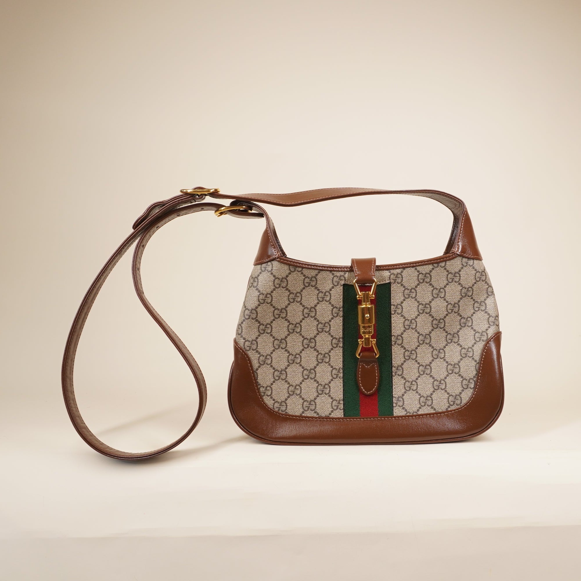 PRE-OWNED GG Supreme Monogram Small Jackie 1961 Shoulder Bag