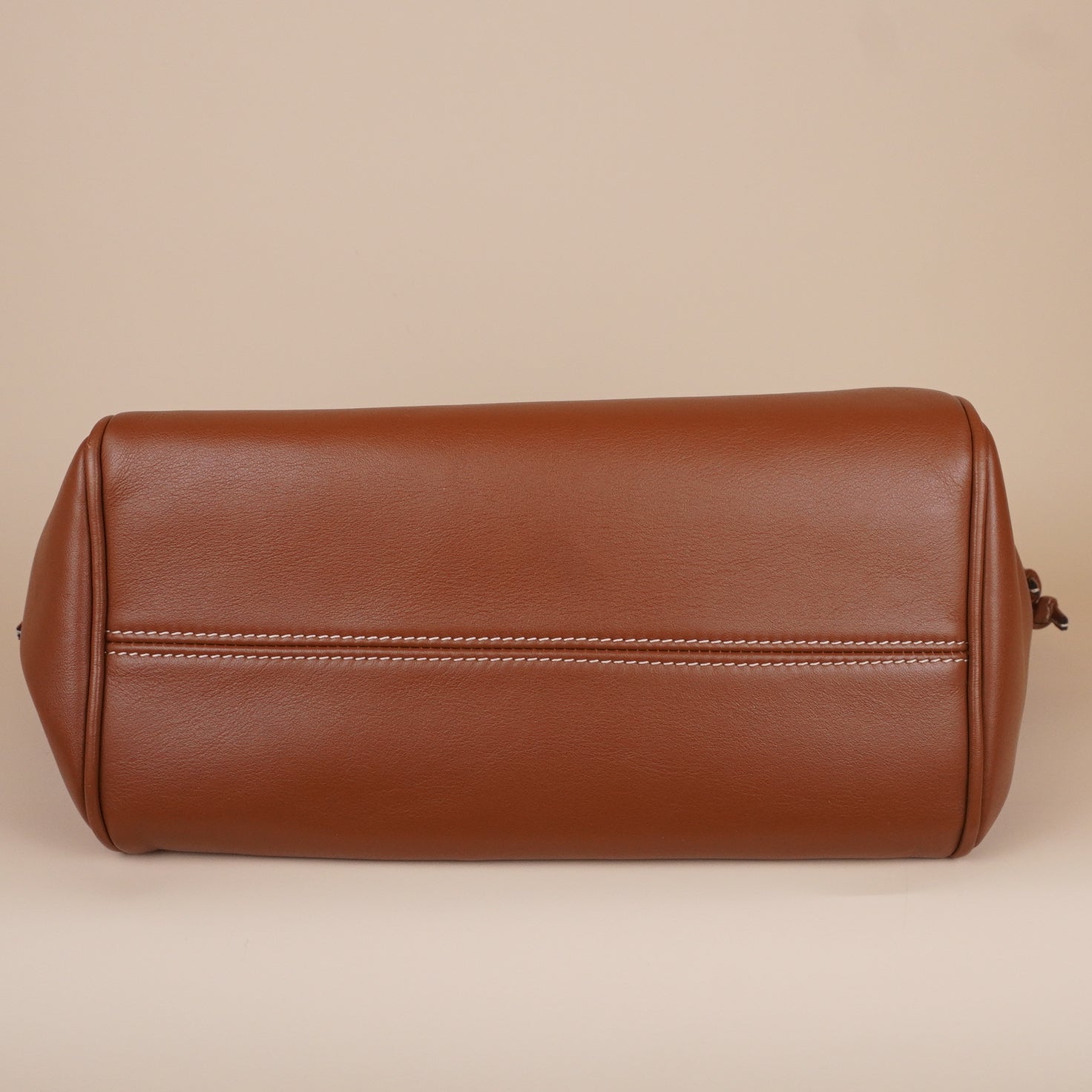 PRE-OWNED Smooth Calfskin Cuir Small Triomphe Cabas Drawstring Tan