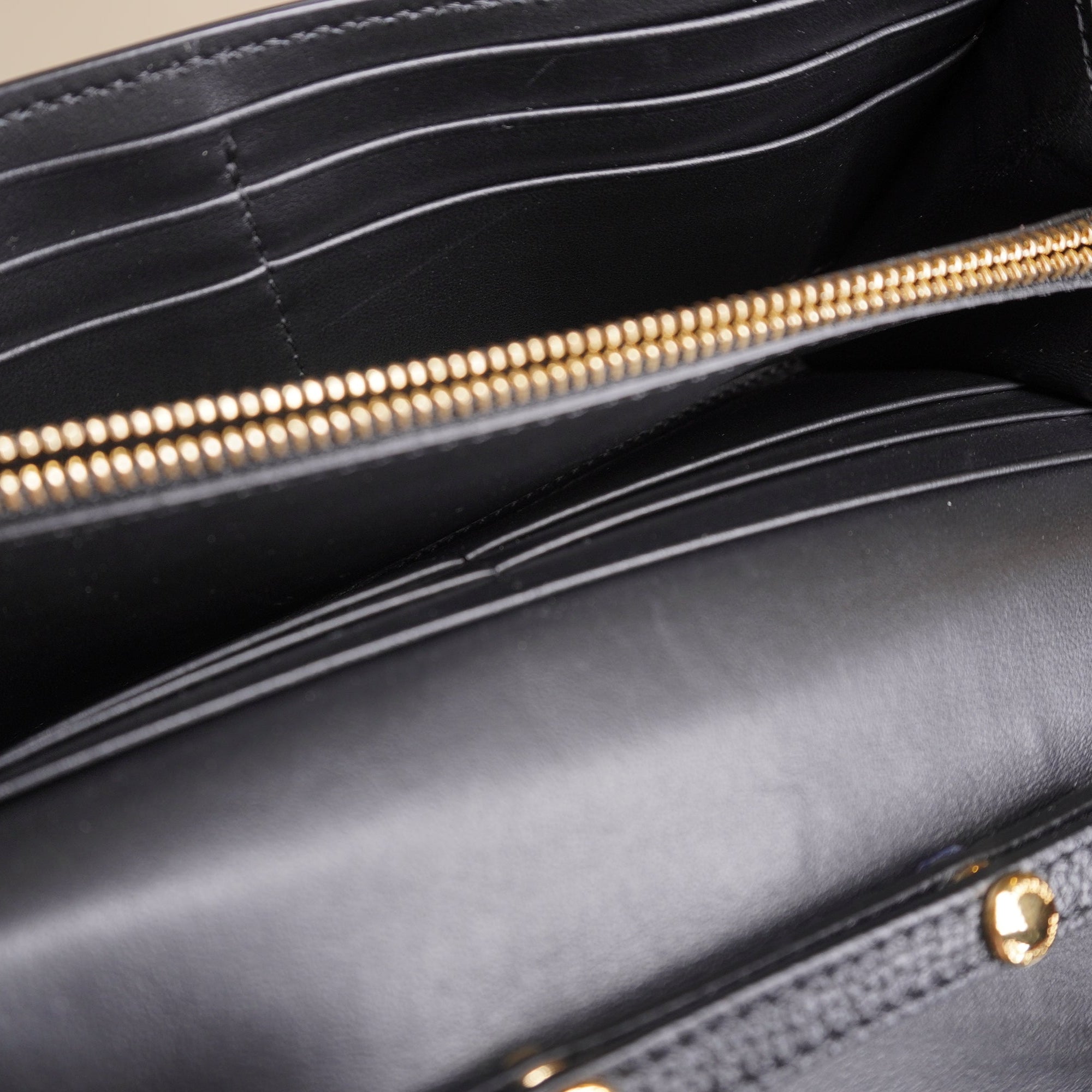 PRE-OWNED Calfskin House Check Henley Wallet On Chain Black