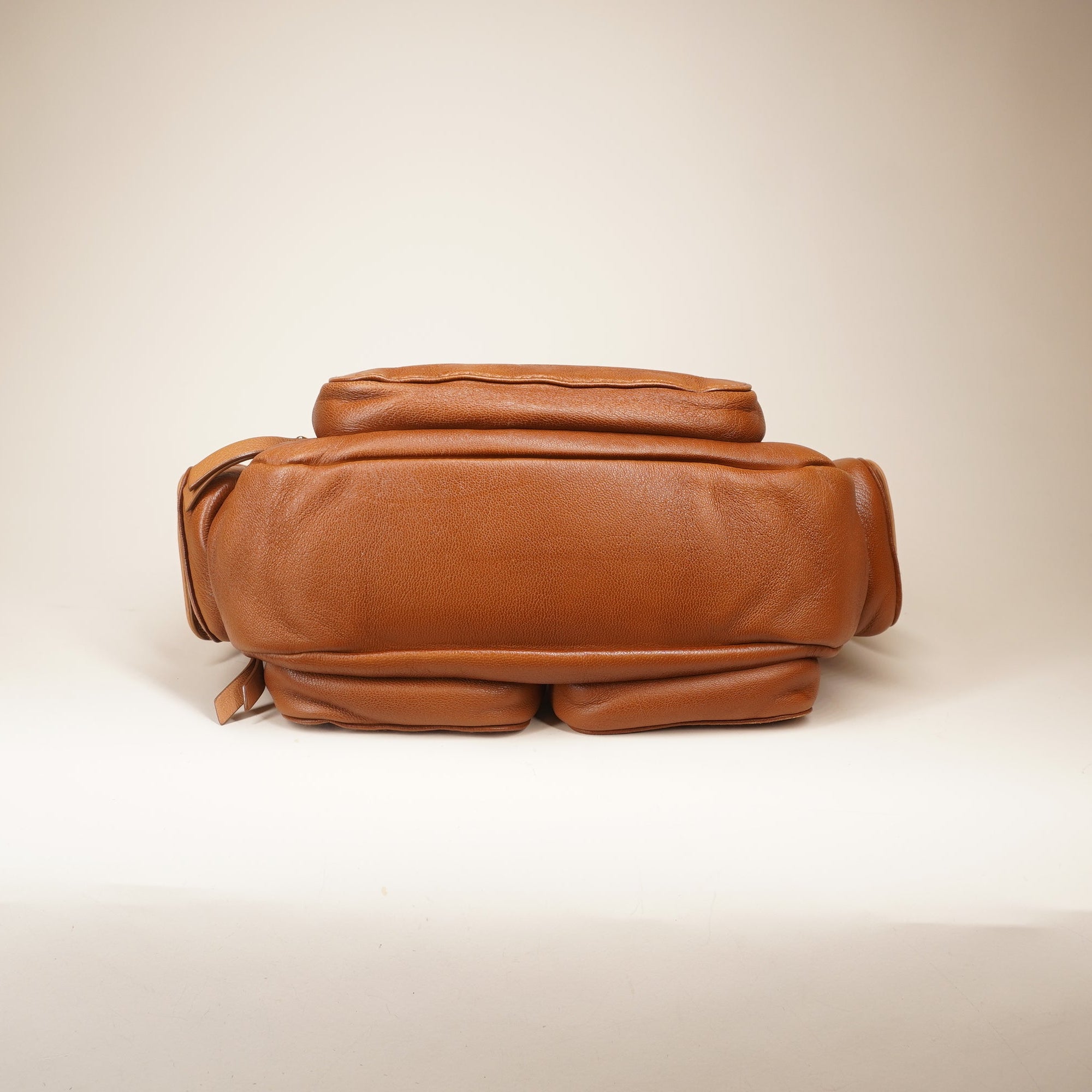 PRE-OWNED Nappa Leather Pocket Brown Shoulder Bag