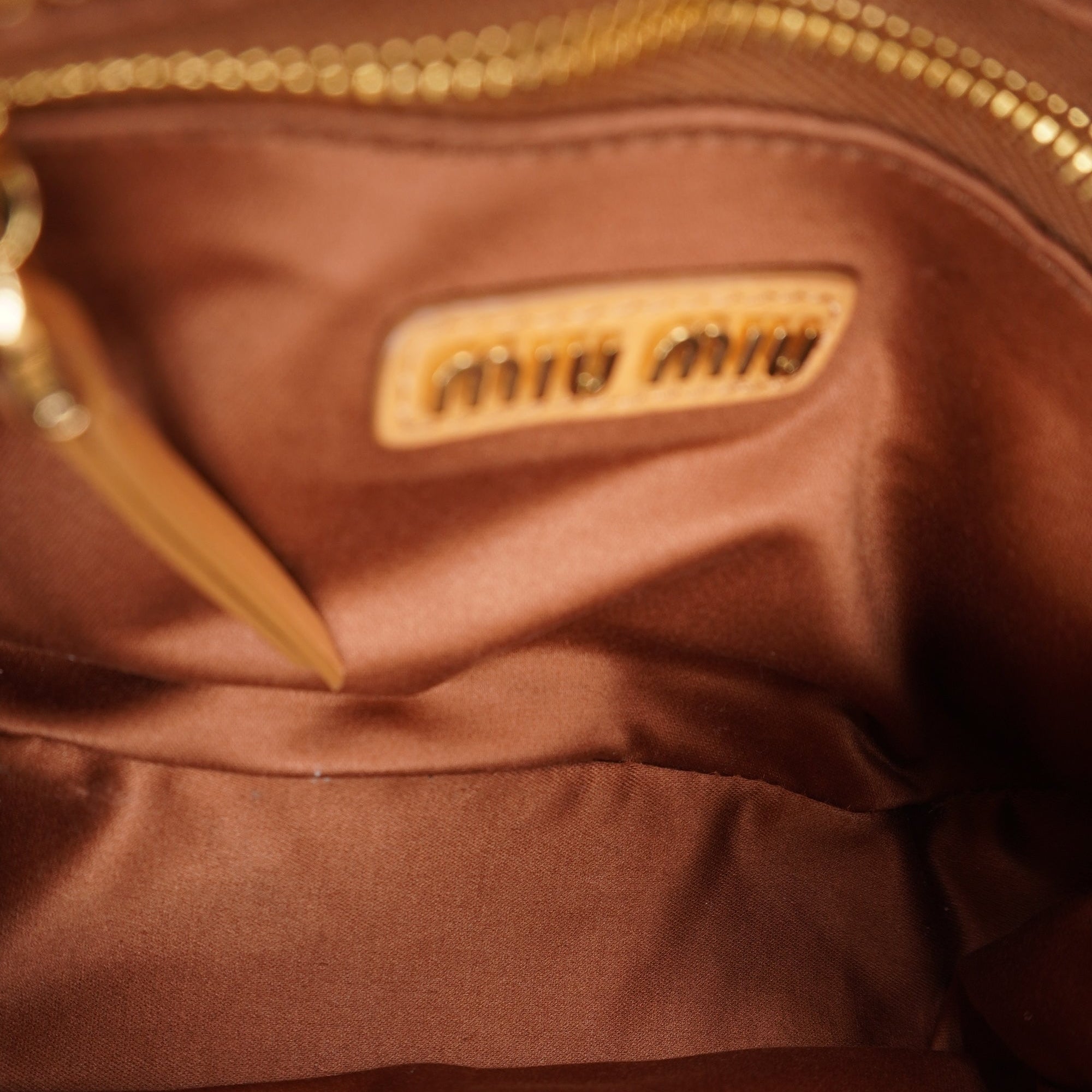 PRE-OWNED Nappa Leather Pocket Brown Shoulder Bag