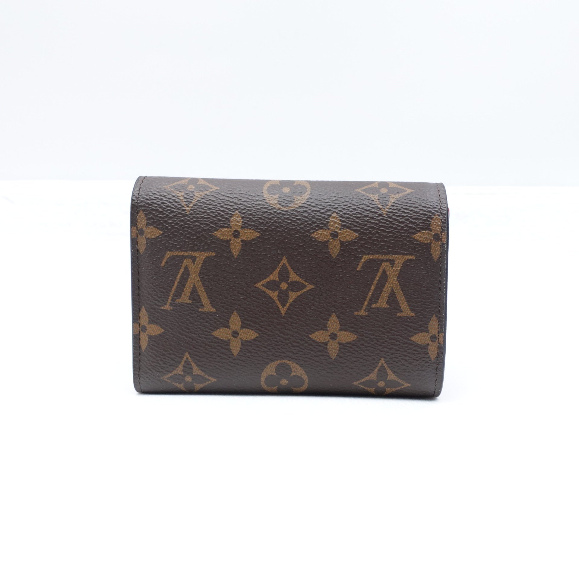 Cartera compacta LV Monogram Flower Lock de segunda mano Coquelicot