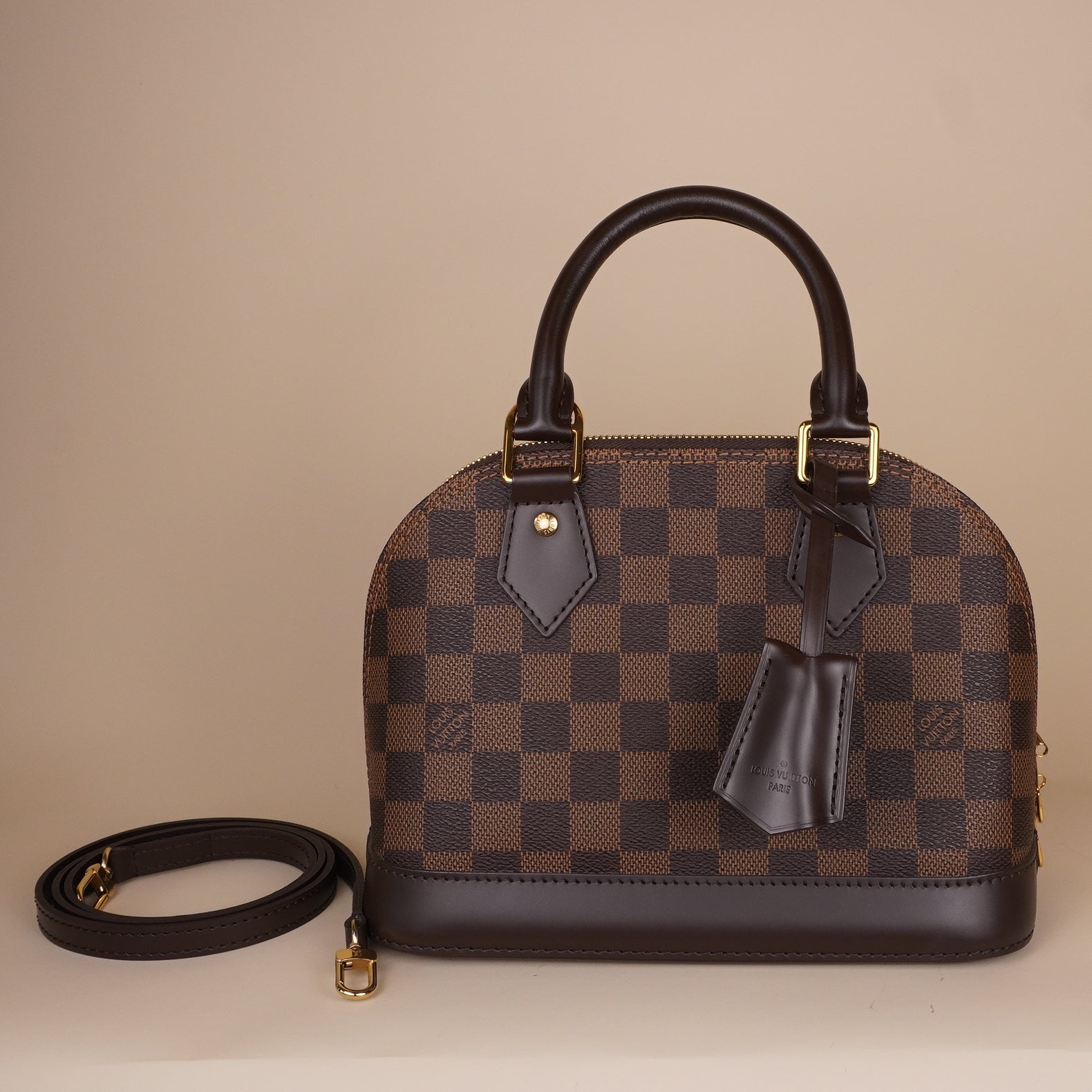 PRE-OWNED LV Damier Ebene Alma BB