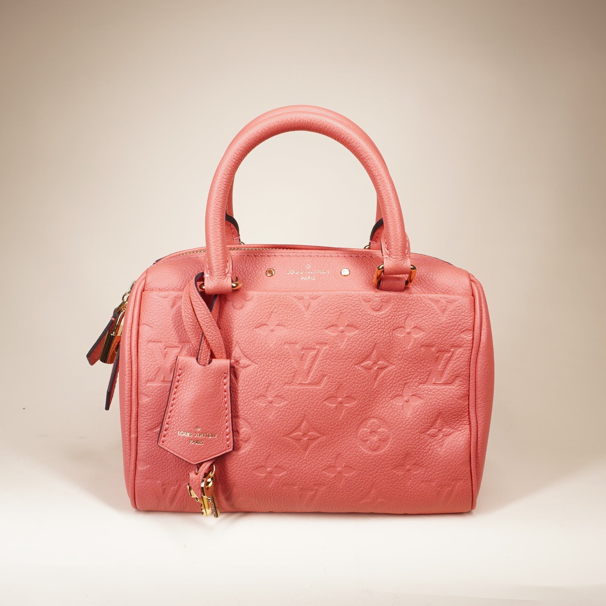 PRE-OWNED LV Speedy 20 Pink Calfskin Shoulder Bag