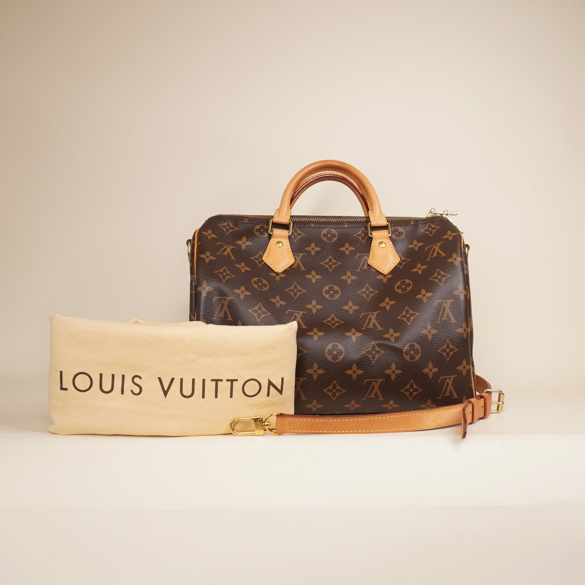 PRE-OWNED LV Monogram Canvas Speedy 30 Bandouliere Shoulder Bag