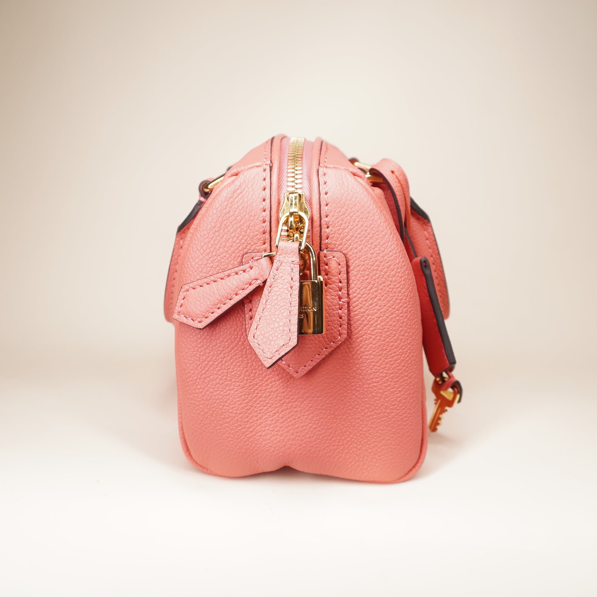 PRE-OWNED LV Speedy 20 Pink Calfskin Shoulder Bag