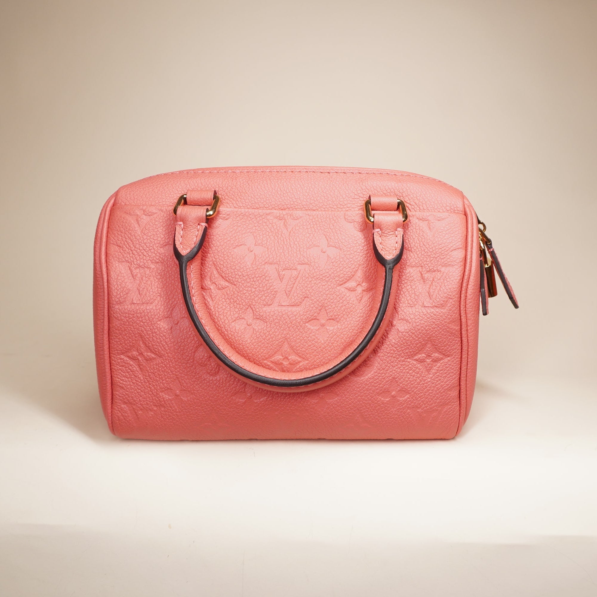 PRE-OWNED LV Speedy 20 Pink Calfskin Shoulder Bag