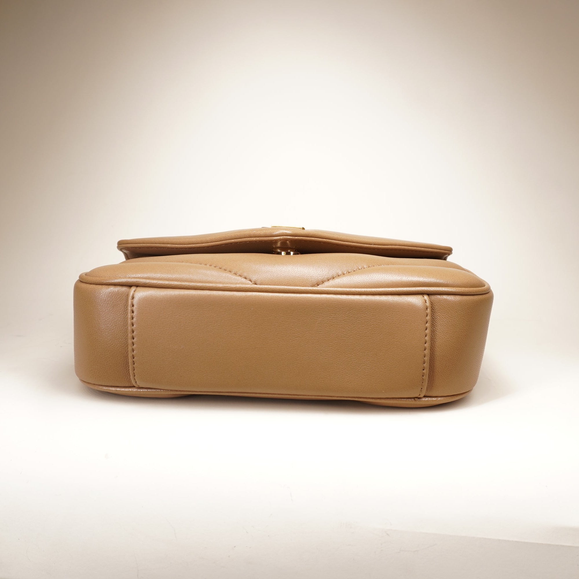PRE-OWNED YSL Loulou Mini Brown Lambskin Shoulder Bag