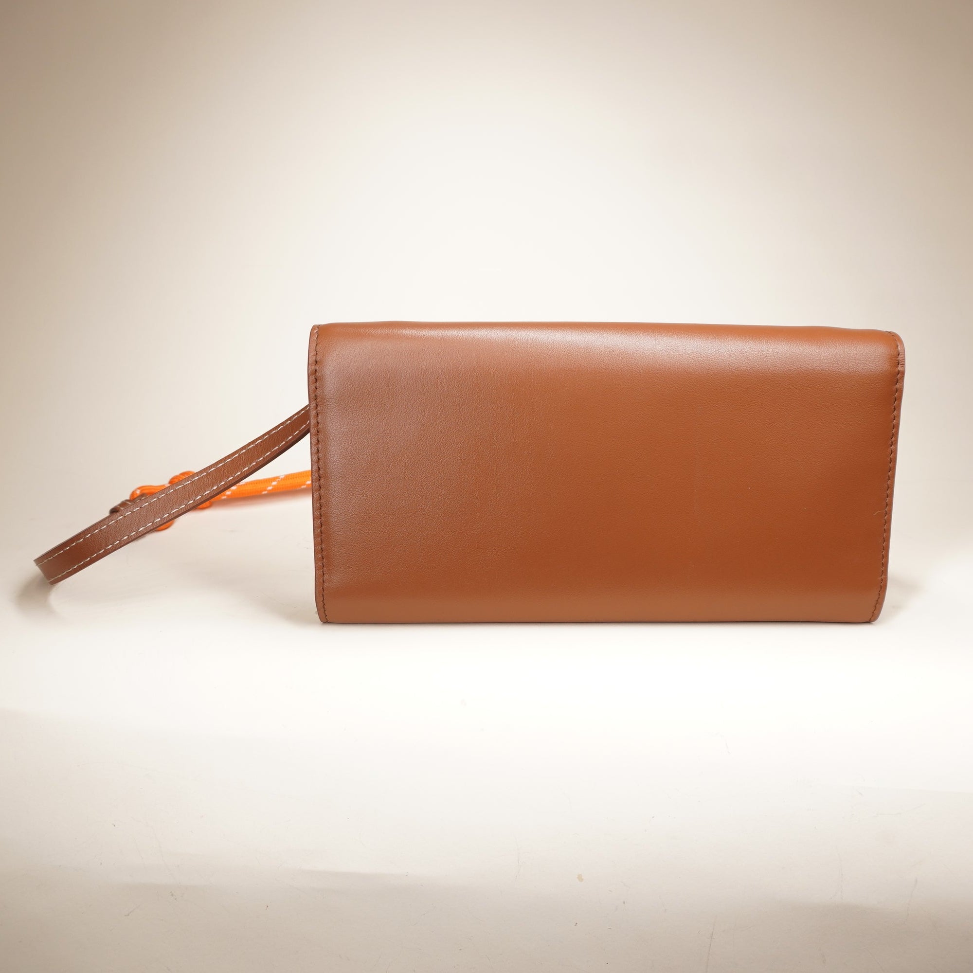 PRE-OWNED WOC Brown Cafskin Shoulder Bag