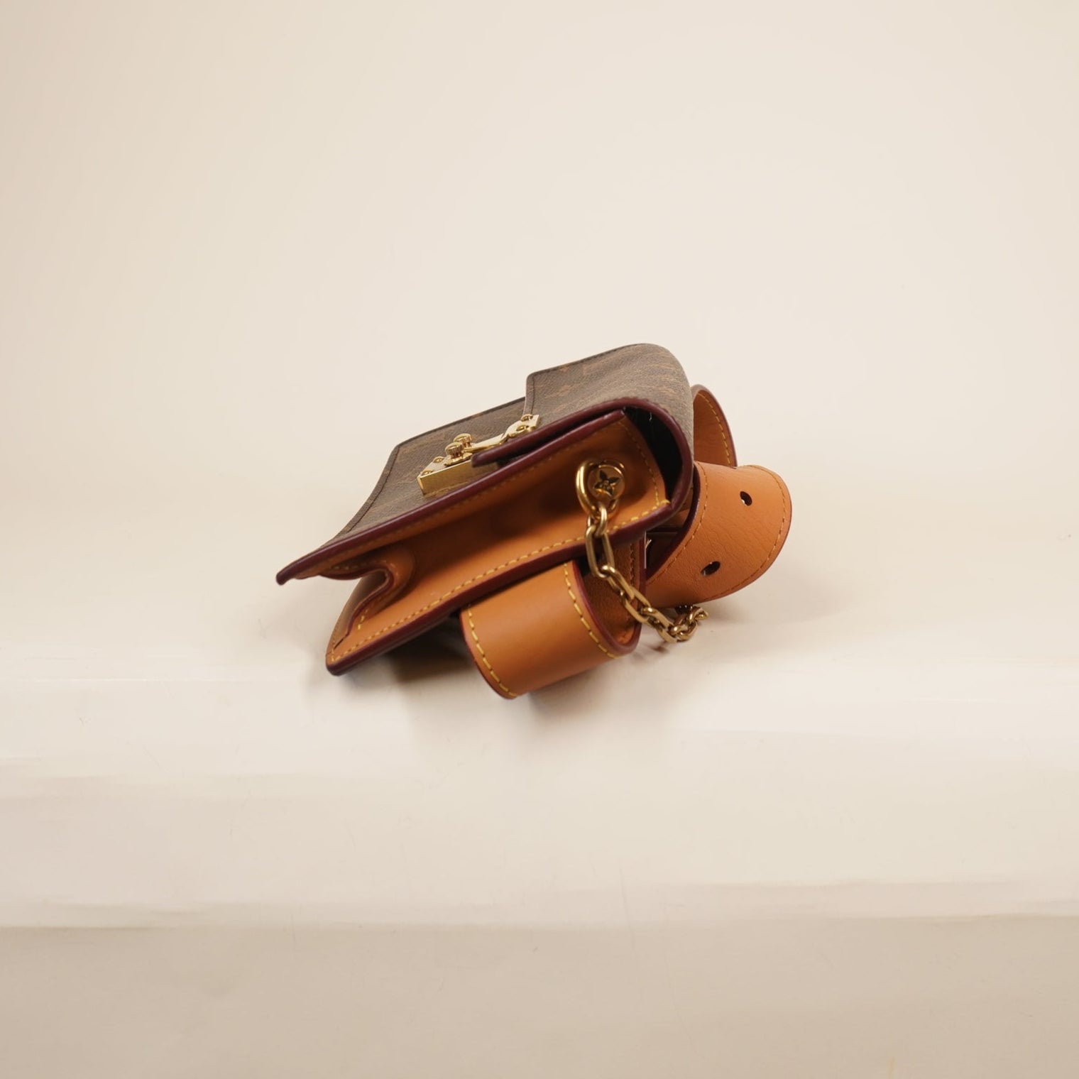 PRE-OWNED LV Monogram S Lock Belt Pouch MM