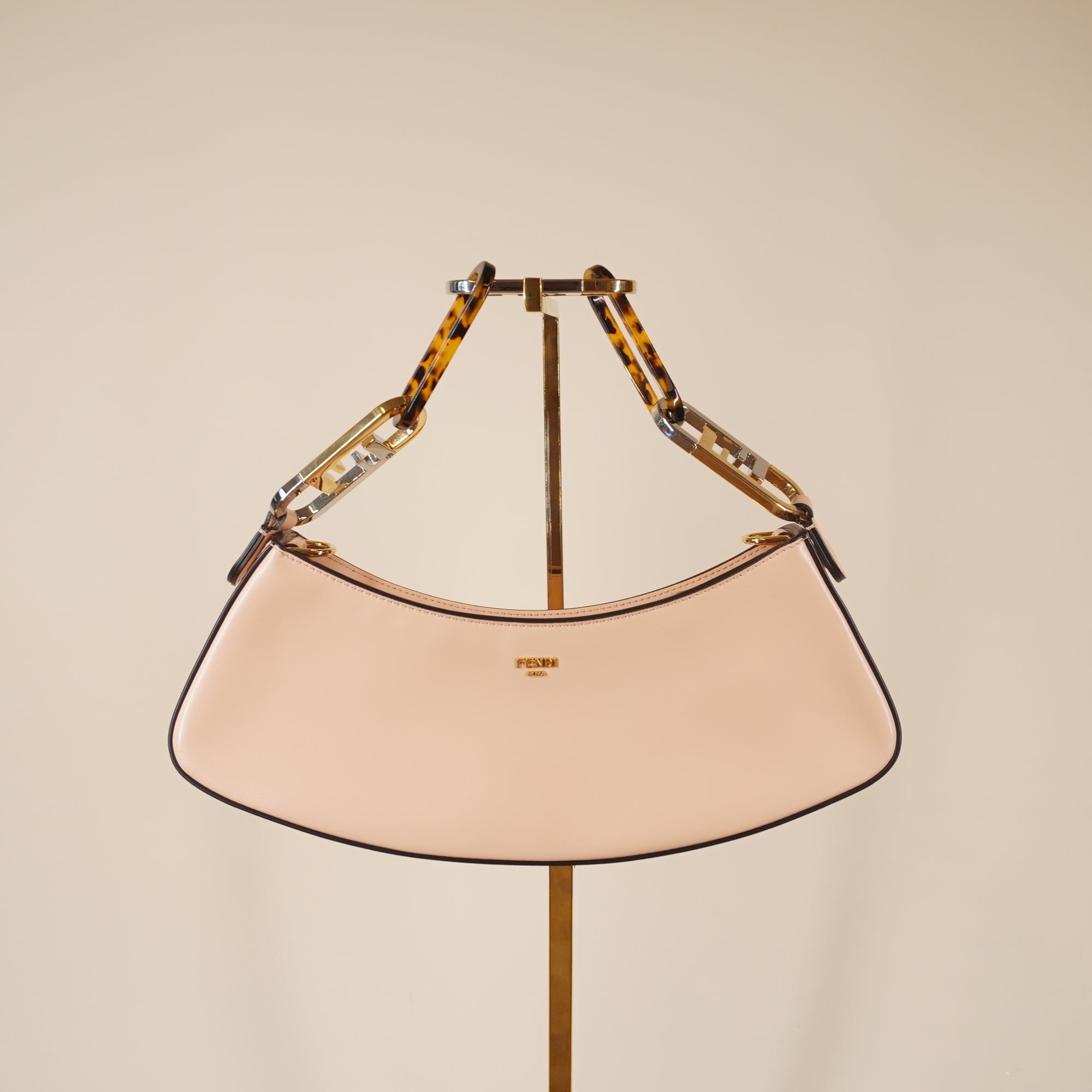PRE-OWNED  O Lock Swing Light Rose Shoulder Bag