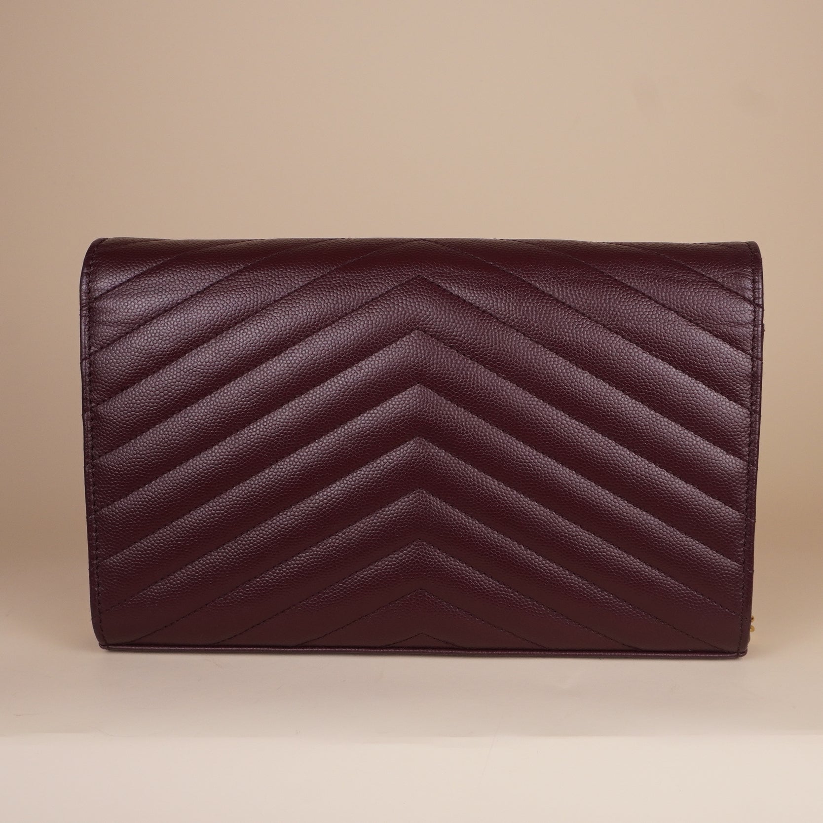 PRE-OWNED Mini Envelope Burgundy Cassandre Wallet on Chain