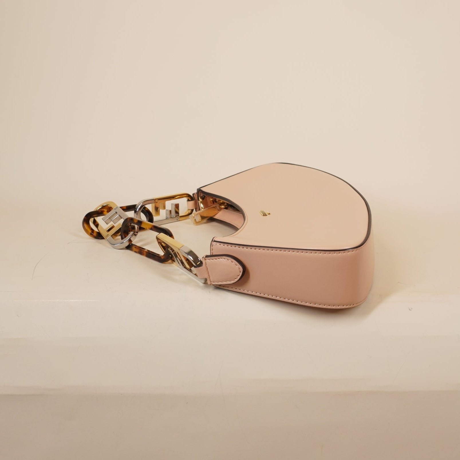 PRE-OWNED  O Lock Swing Light Rose Shoulder Bag