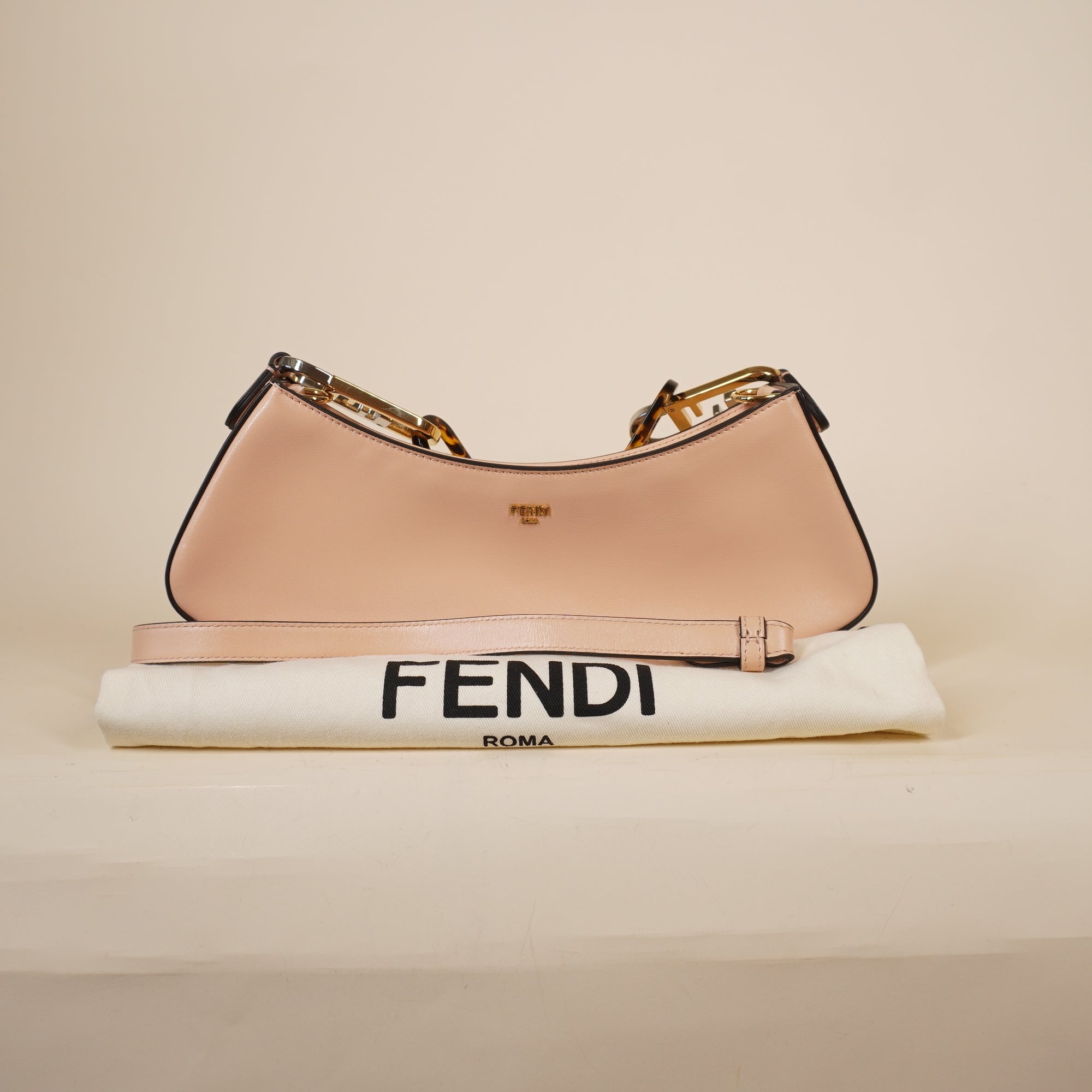 PRE-OWNED  O Lock Swing Light Rose Shoulder Bag