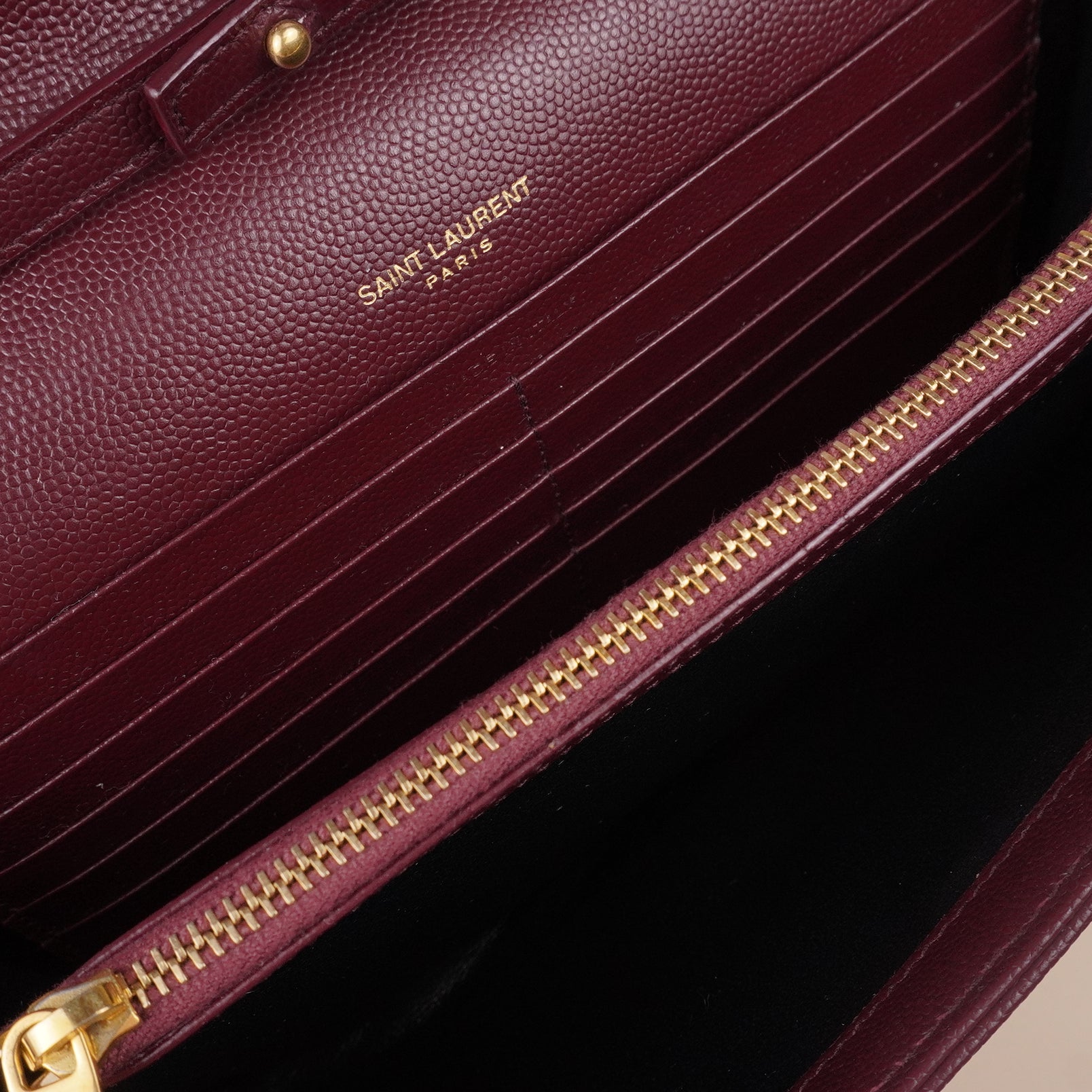 PRE-OWNED Mini Envelope Burgundy Cassandre Wallet on Chain