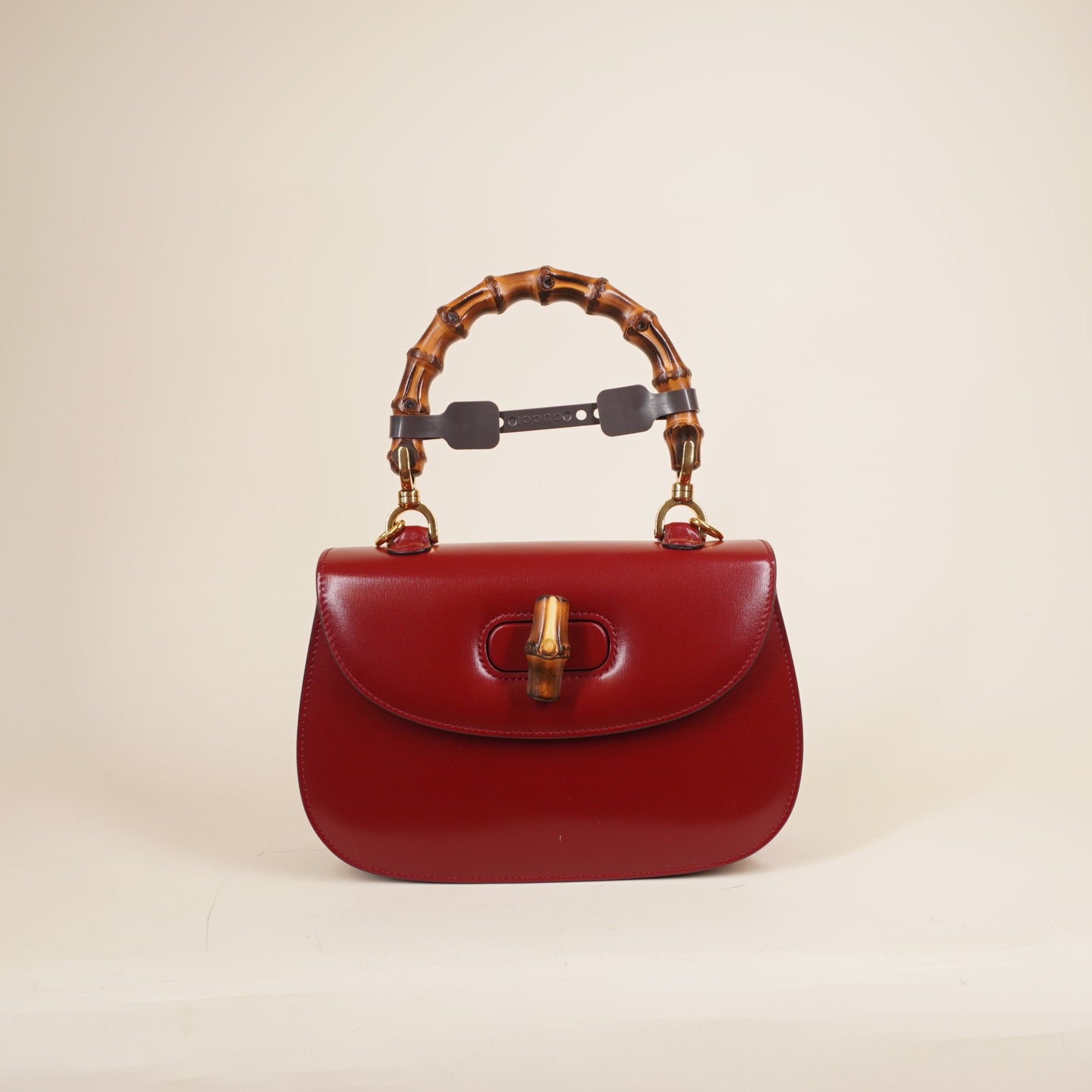 PRE-OWNED GG Red Small Bamboo 1947 Shoulder Bag