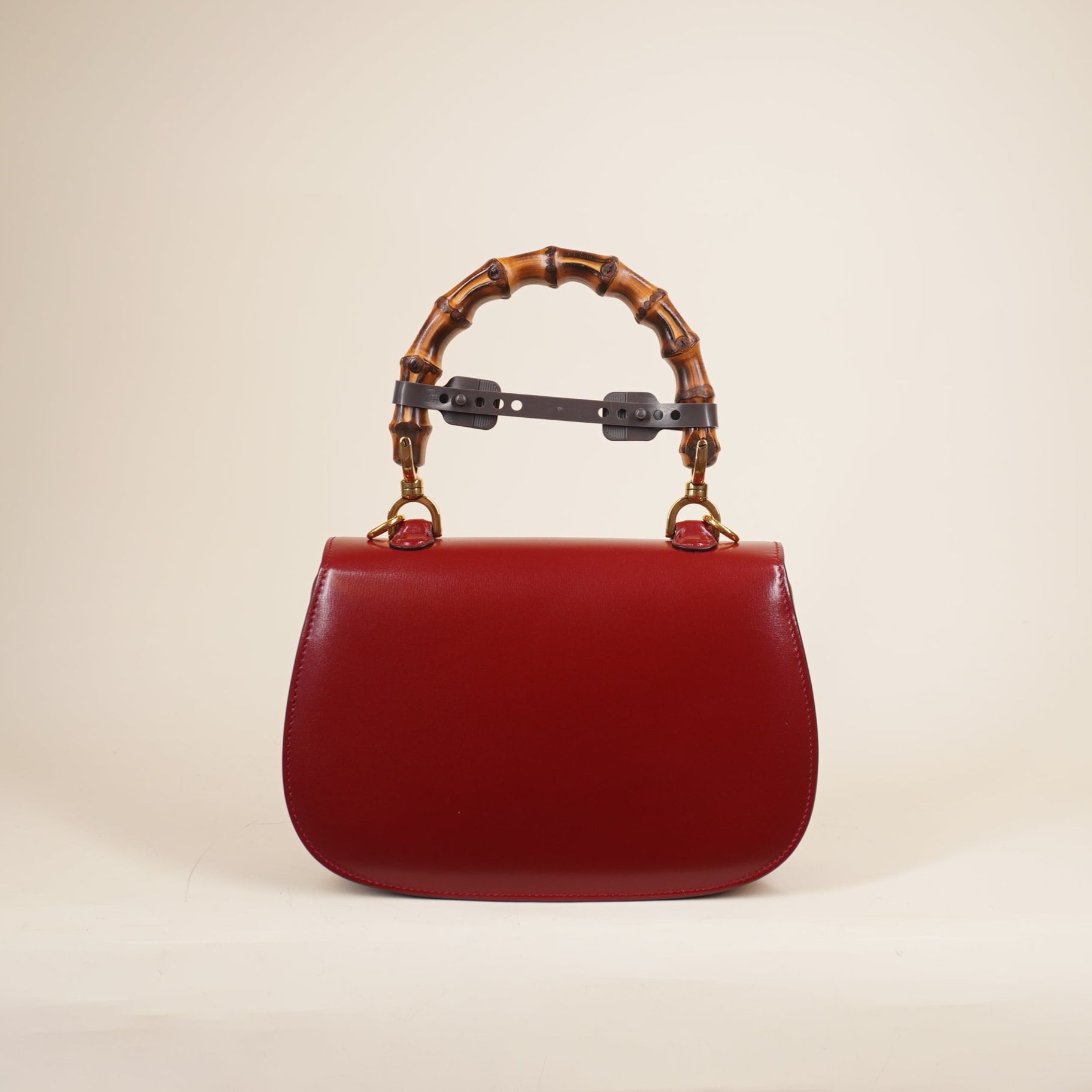 PRE-OWNED GG Red Small Bamboo 1947 Shoulder Bag