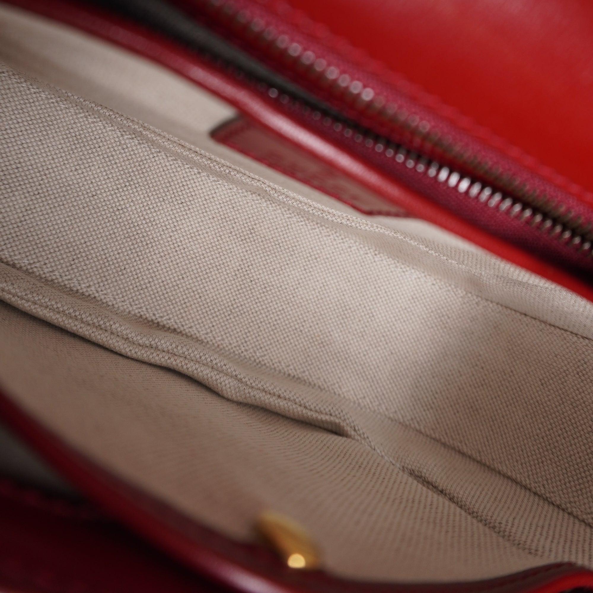 PRE-OWNED GG Red Small Bamboo 1947 Shoulder Bag