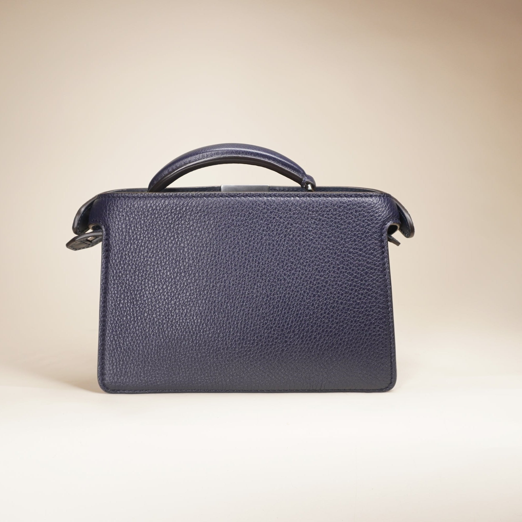 FF Navy Cuoio Romano Vitello Cover Peekaboo Mini Shoulder Bag