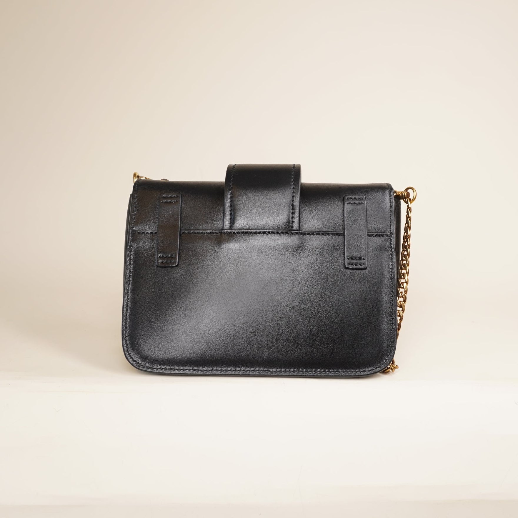 PRE-OWNED Black Saffiano City Calf Cahier Belt Bag