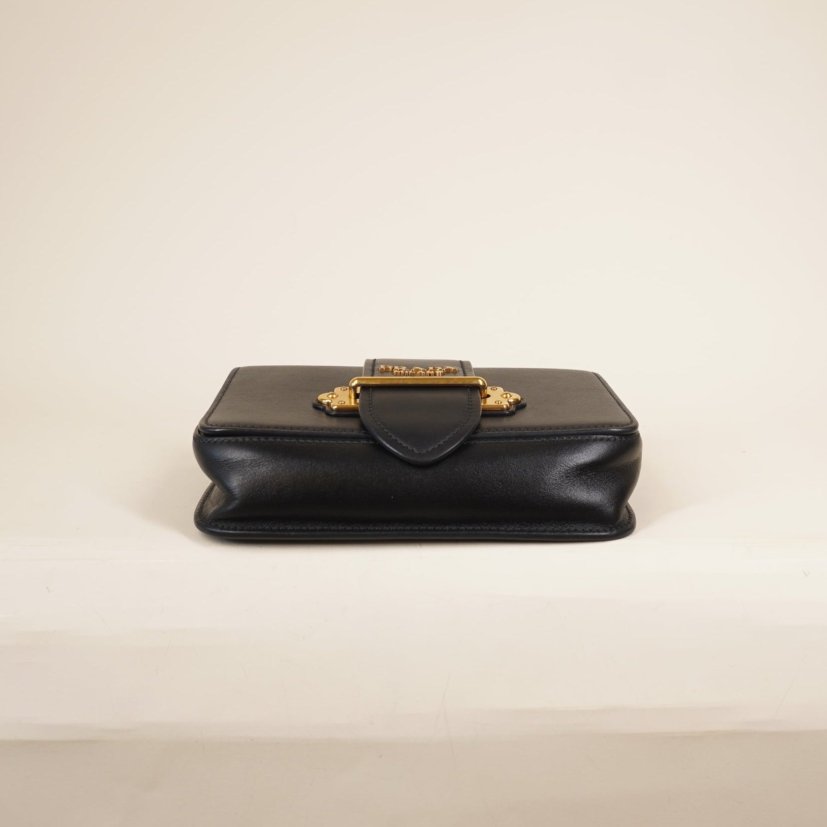 PRE-OWNED Black Saffiano City Calf Cahier Belt Bag