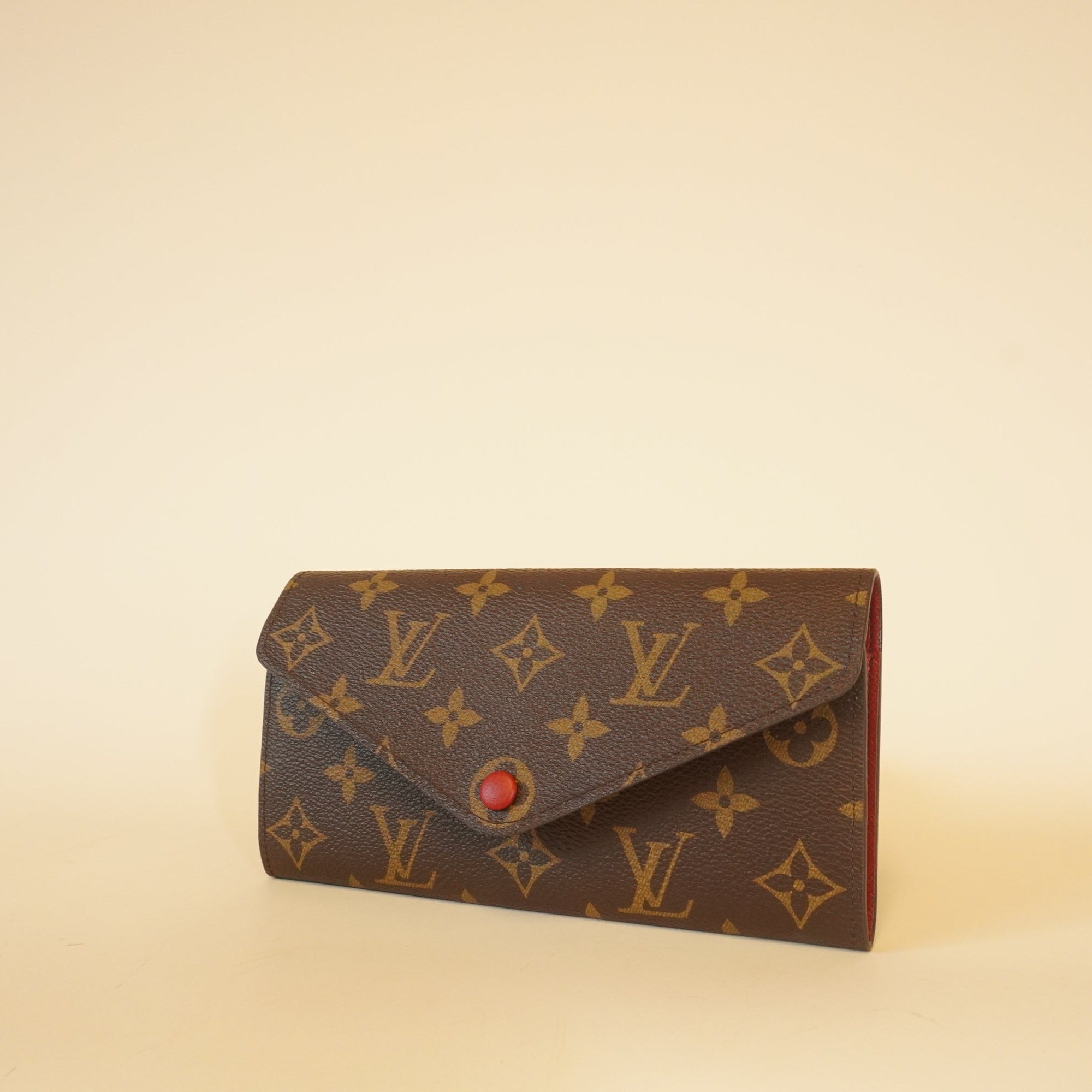 Cartera Josephine de lona roja con monograma LV de segunda mano