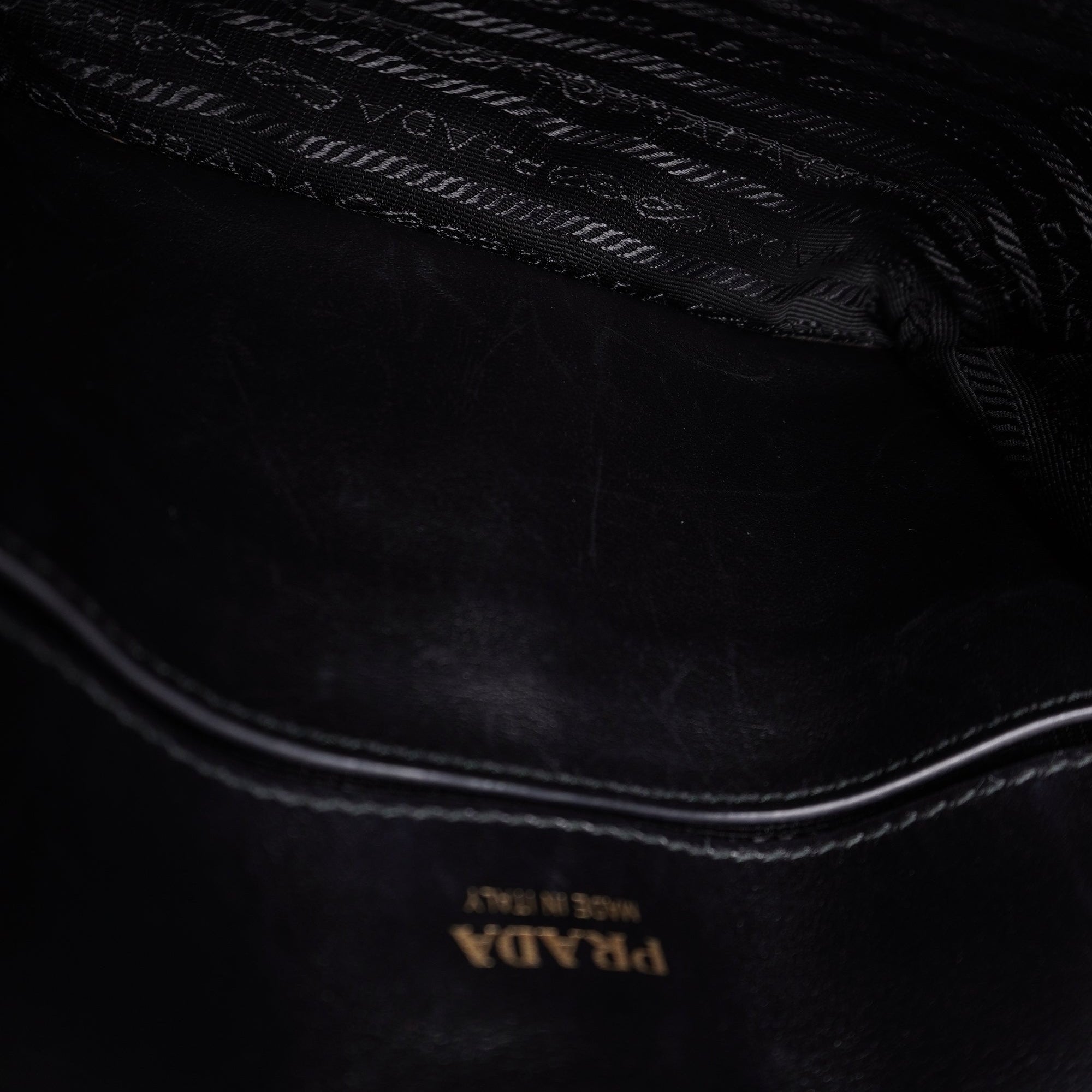 PRE-OWNED Black Saffiano City Calf Cahier Belt Bag