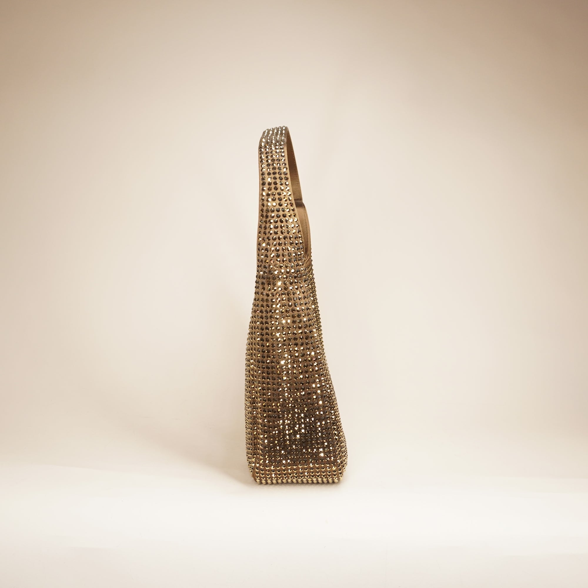 PRE-OWNED  YSL  Le 5 à 7  Rhinestone-Embellished Beige Shoulder Bag