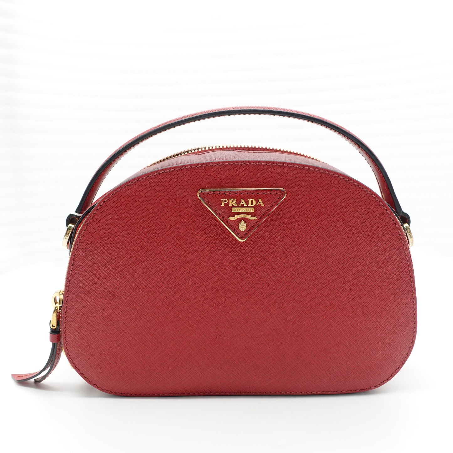 PRE-OWNED Red Saffiano Lux Odette Crossbody Fuoco Bag