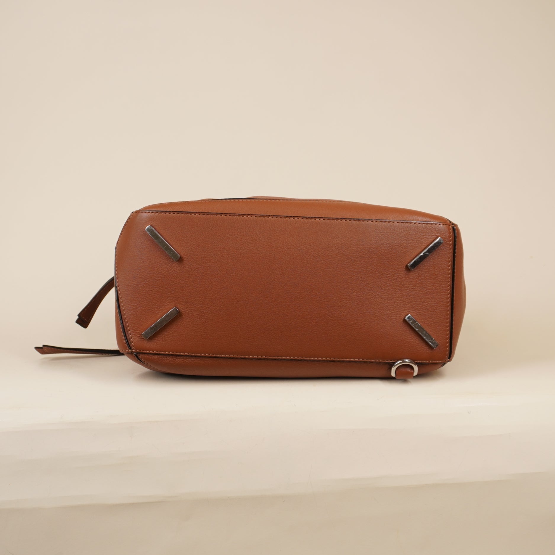 PRE-OWNED Brown Tan Calfskin Medium Puzzle Bag