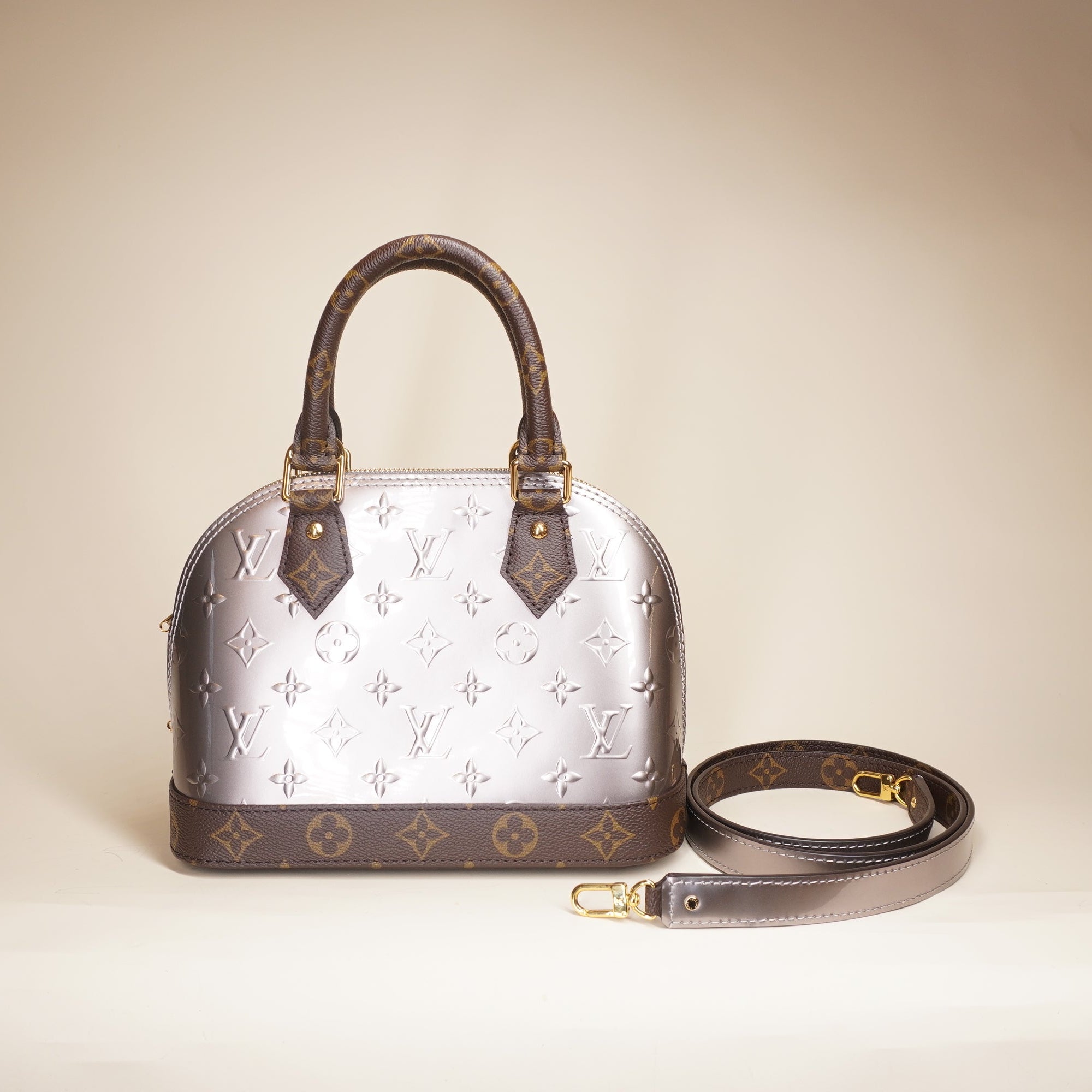 PRE-OWNED LV Monogram Vernis Alma BB Shoulder Bag