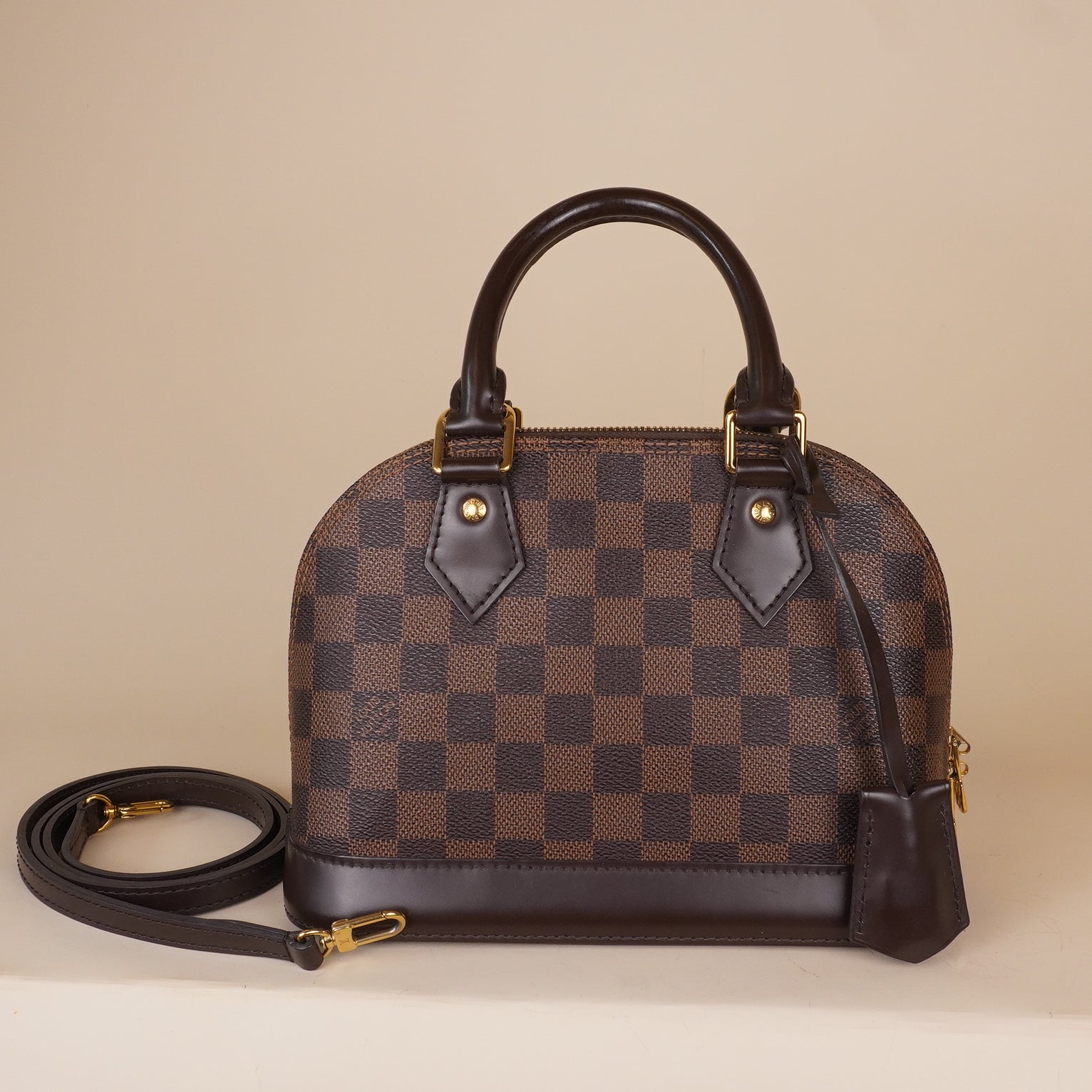 PRE-OWNED LV Damier Ebene Alma BB