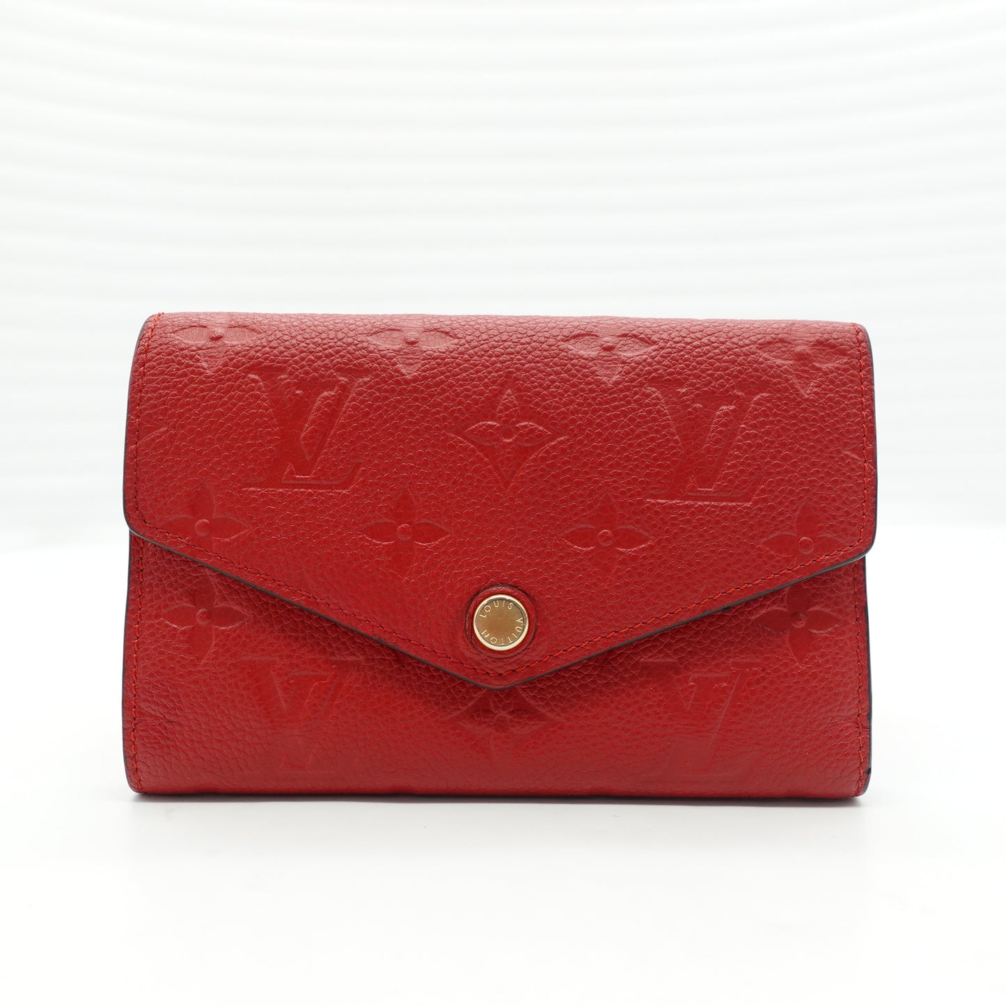 PRE-OWNED LV Red Monogram Empreinte Curieuse Compact Short Wallet