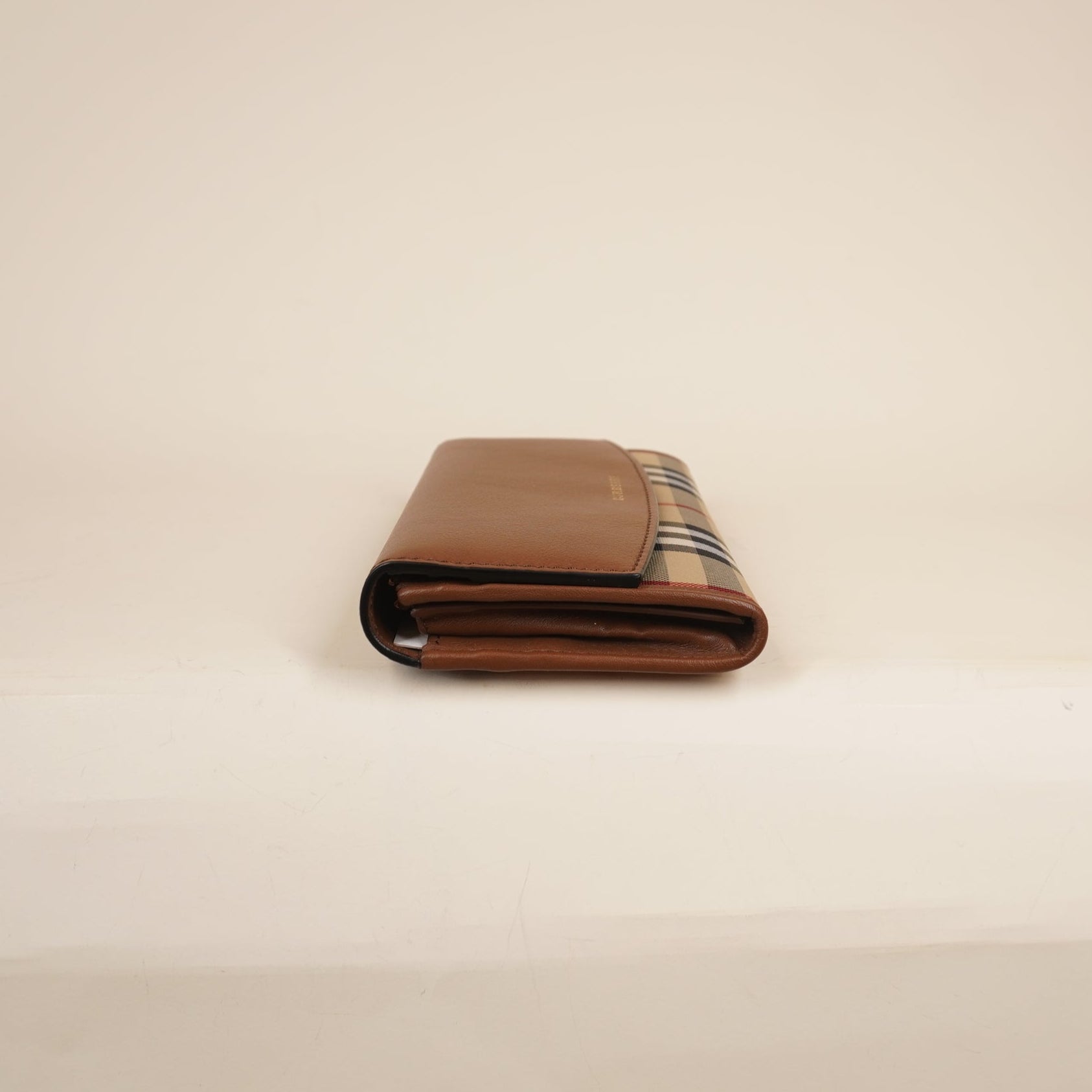 PRE-OWNED Calfskin Horseferry Check Porter Continental Wallet