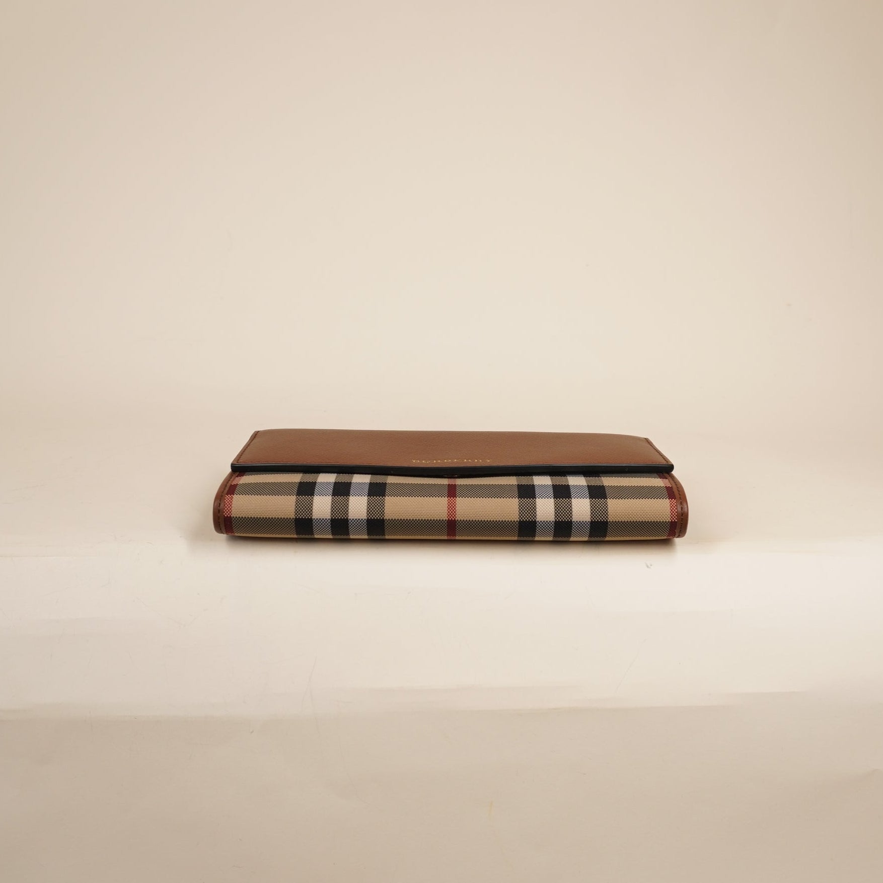 PRE-OWNED Calfskin Horseferry Check Porter Continental Wallet