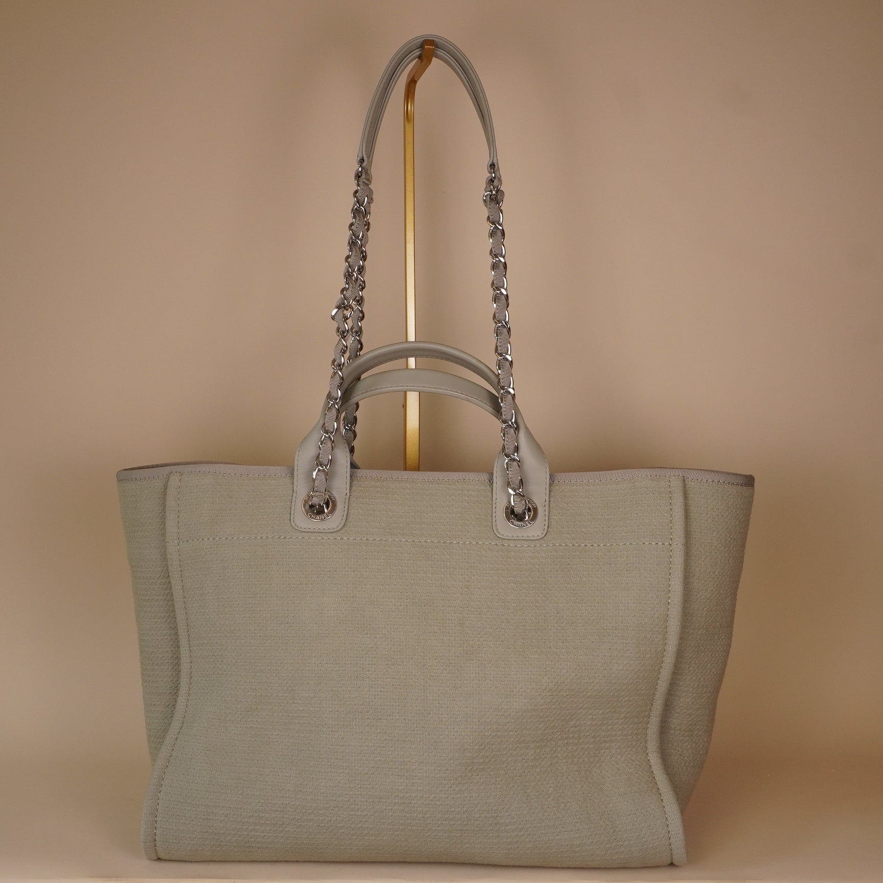 PRE-OWNED CC Medium Deauville Shopping Tote w/ Pouch