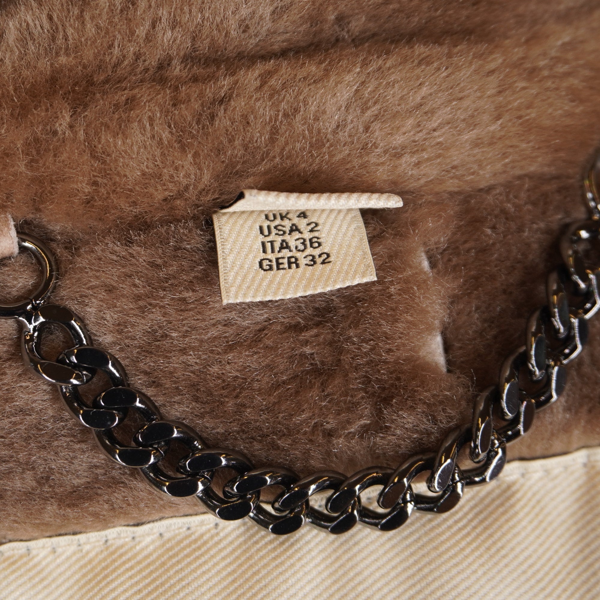 PRE-OWNED Cropped Lambskin Leather Jacket with Fur Collar. SIZE 2 US.