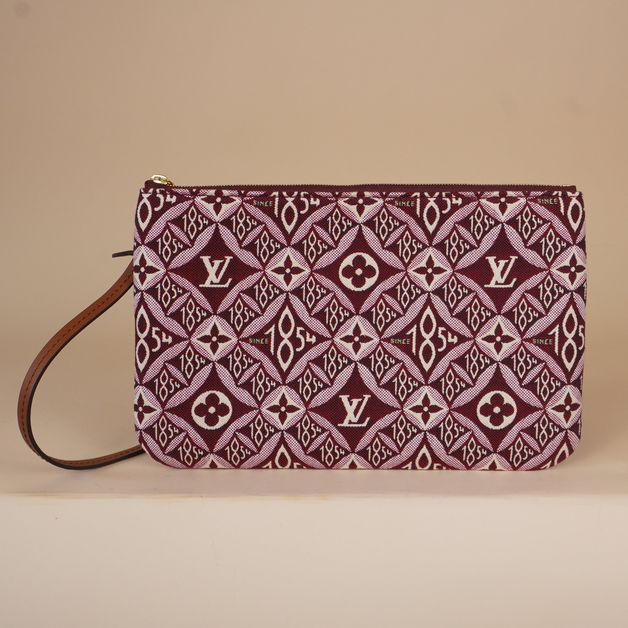 PRE-OWNED LV Jacquard Since 1854 Neverfull MM Bordeaux