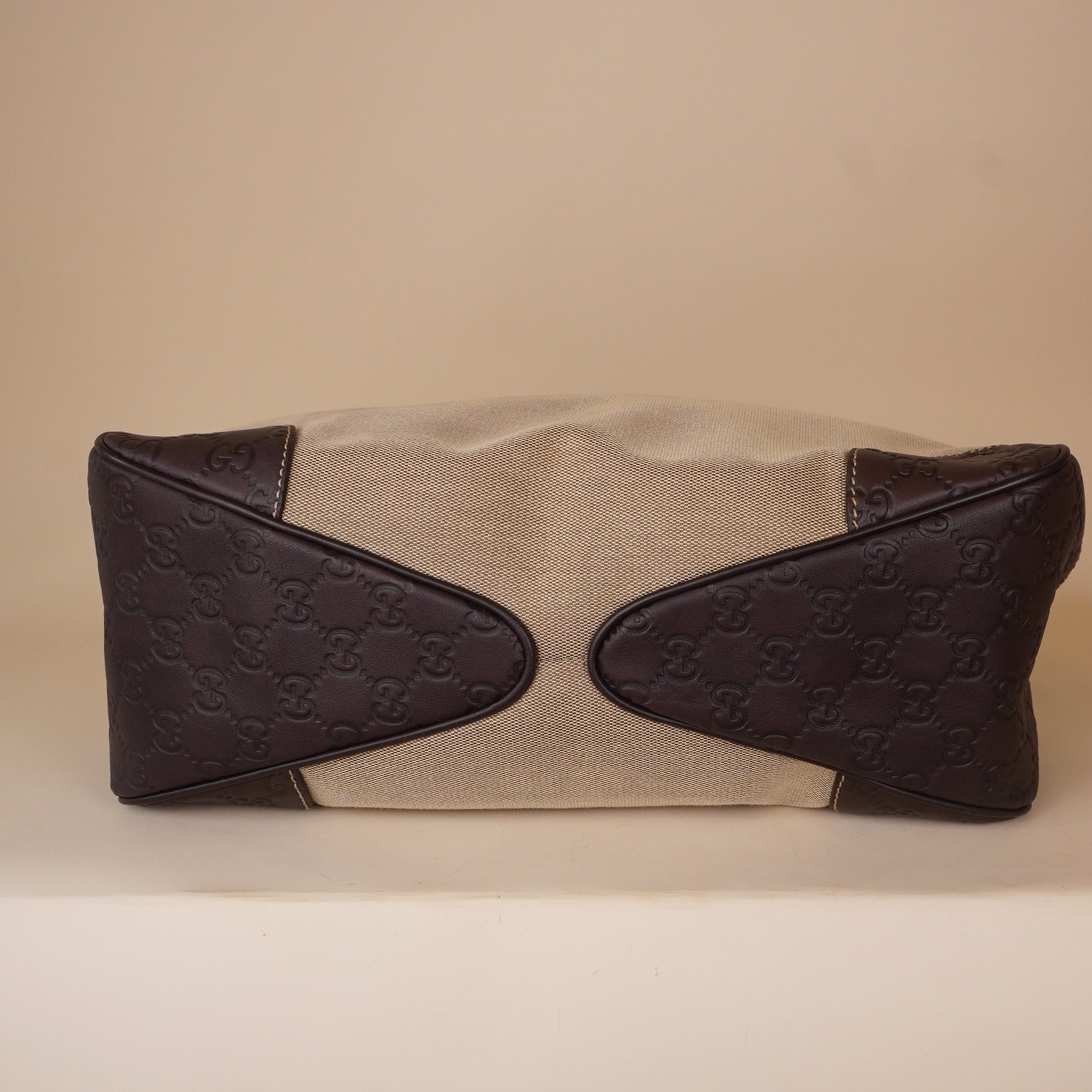 PRE-OWNED GG Dark Brown Leather Borsa Colbert Shoulder Bag