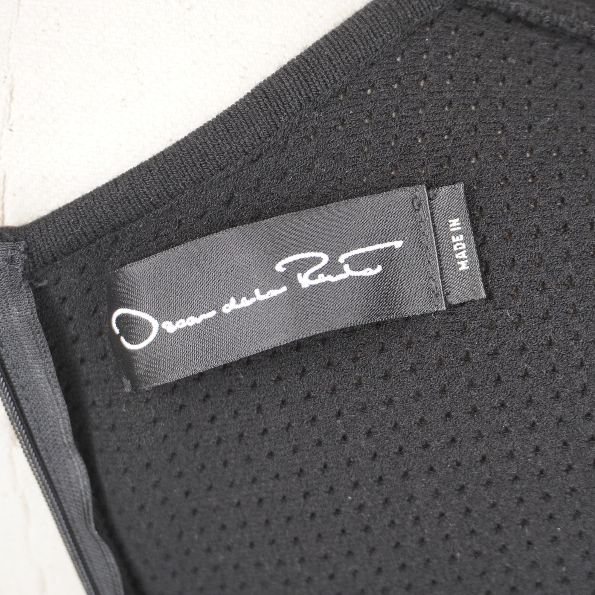 PRE-OWNED Floral Cross Stitch Pointelle Dress Black XS