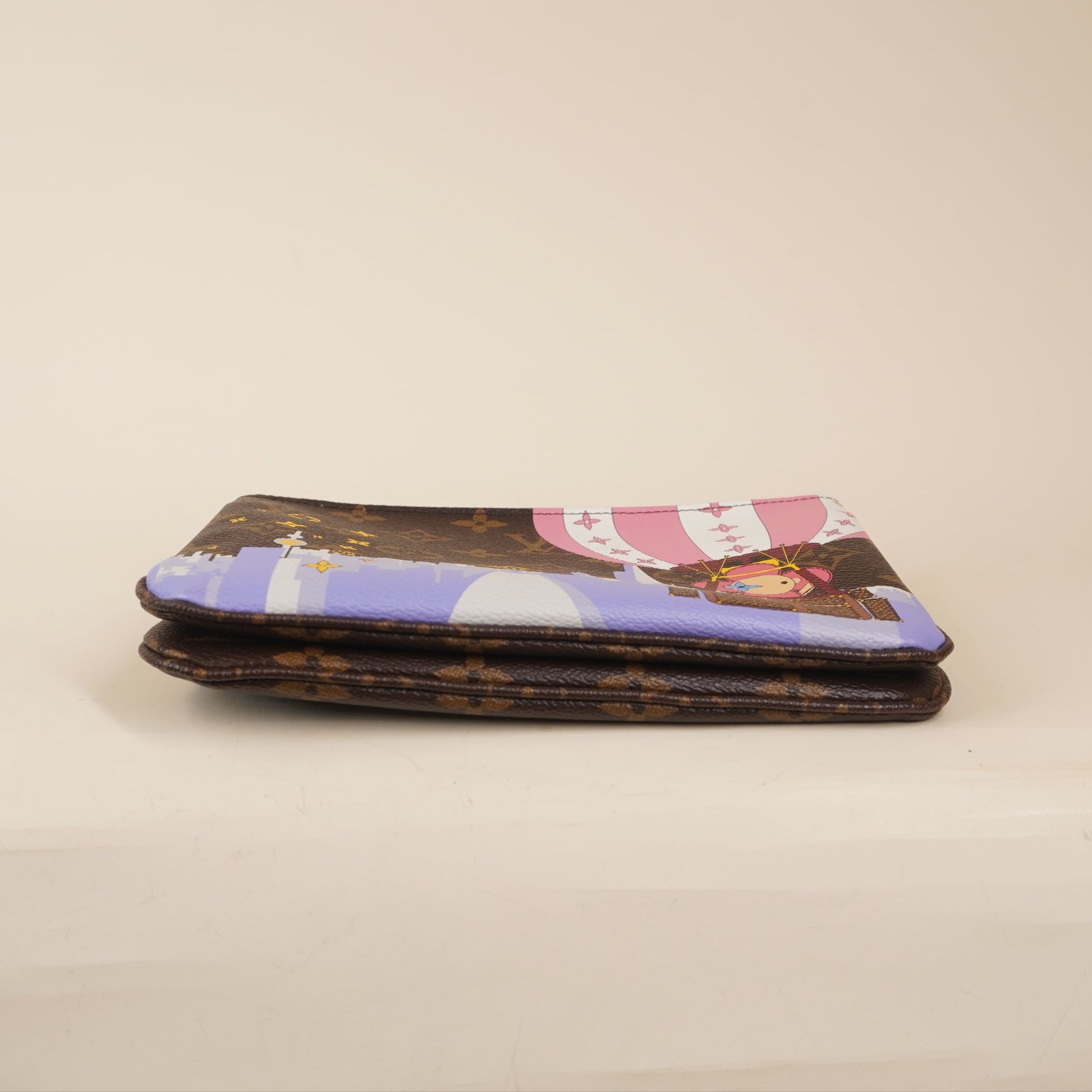 PRE-OWNED LV Monogram Double Zip Pochette Illustre Vivienne Shanghai 2019