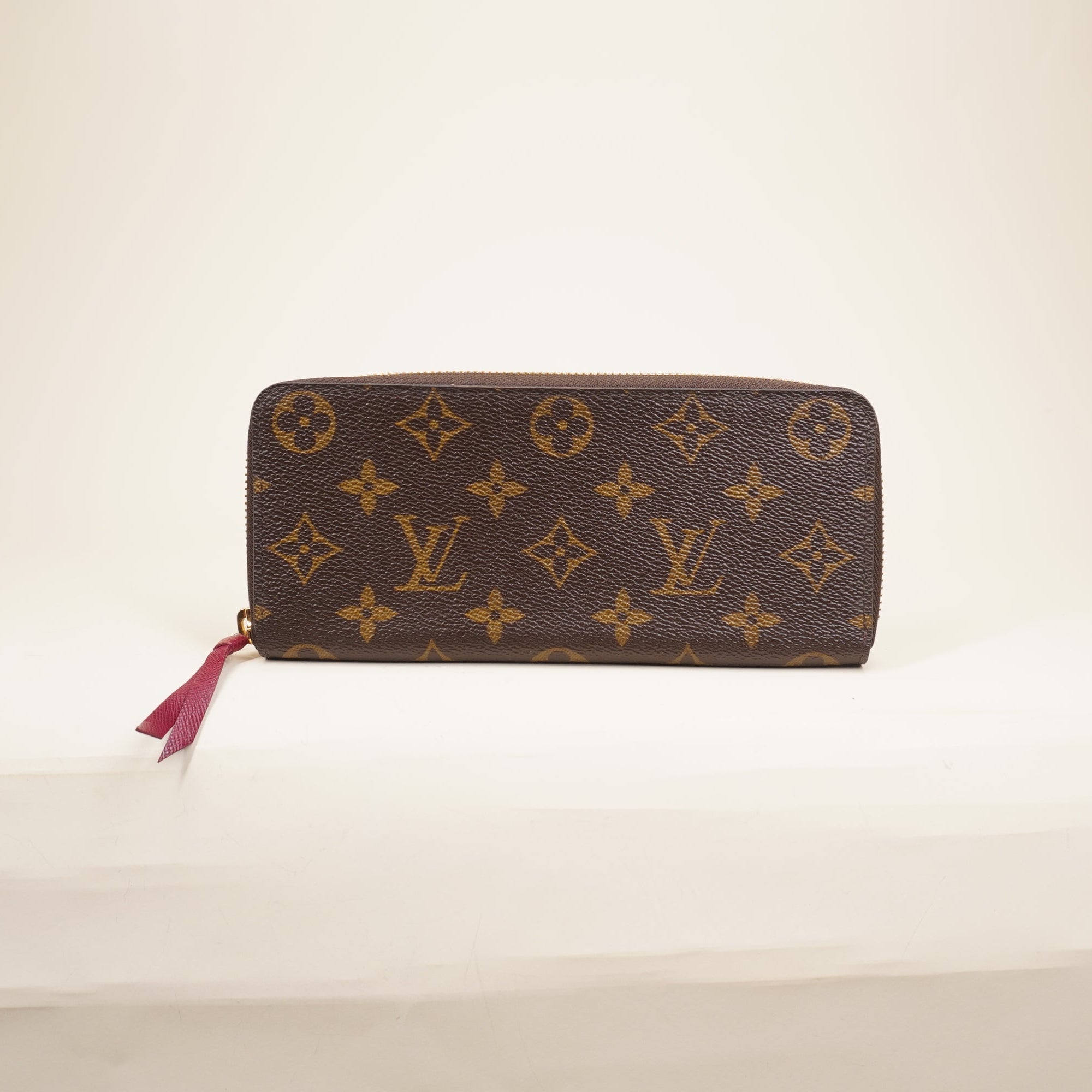 PRE-OWNED LV Monogram Clemence Canvas Wallet