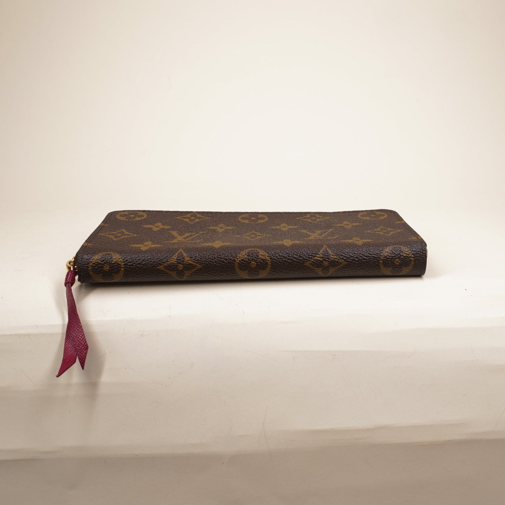 PRE-OWNED LV Monogram Clemence Canvas Wallet