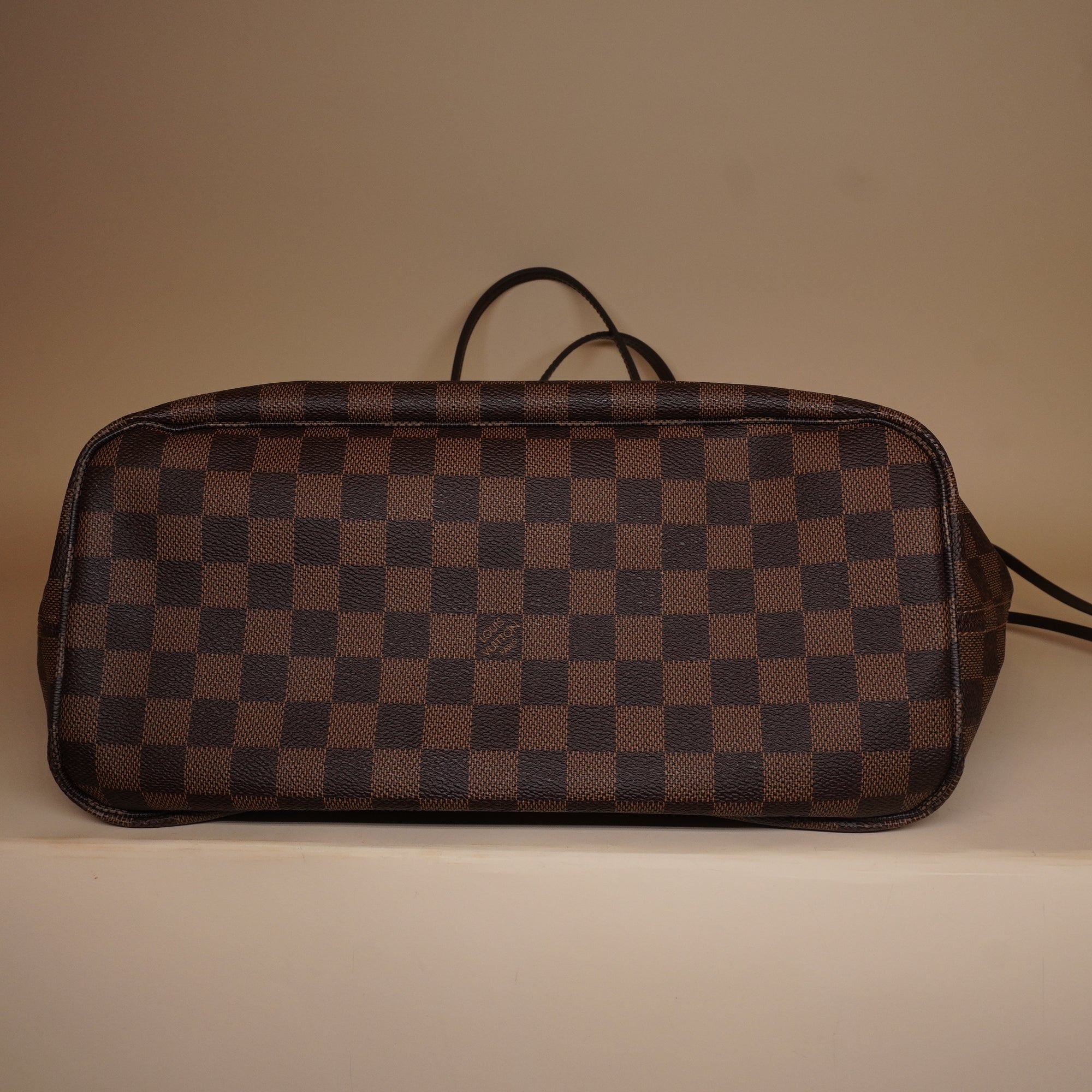 PRE-OWNED LV Damier Ebene Neverfull MM Tote with Pouch